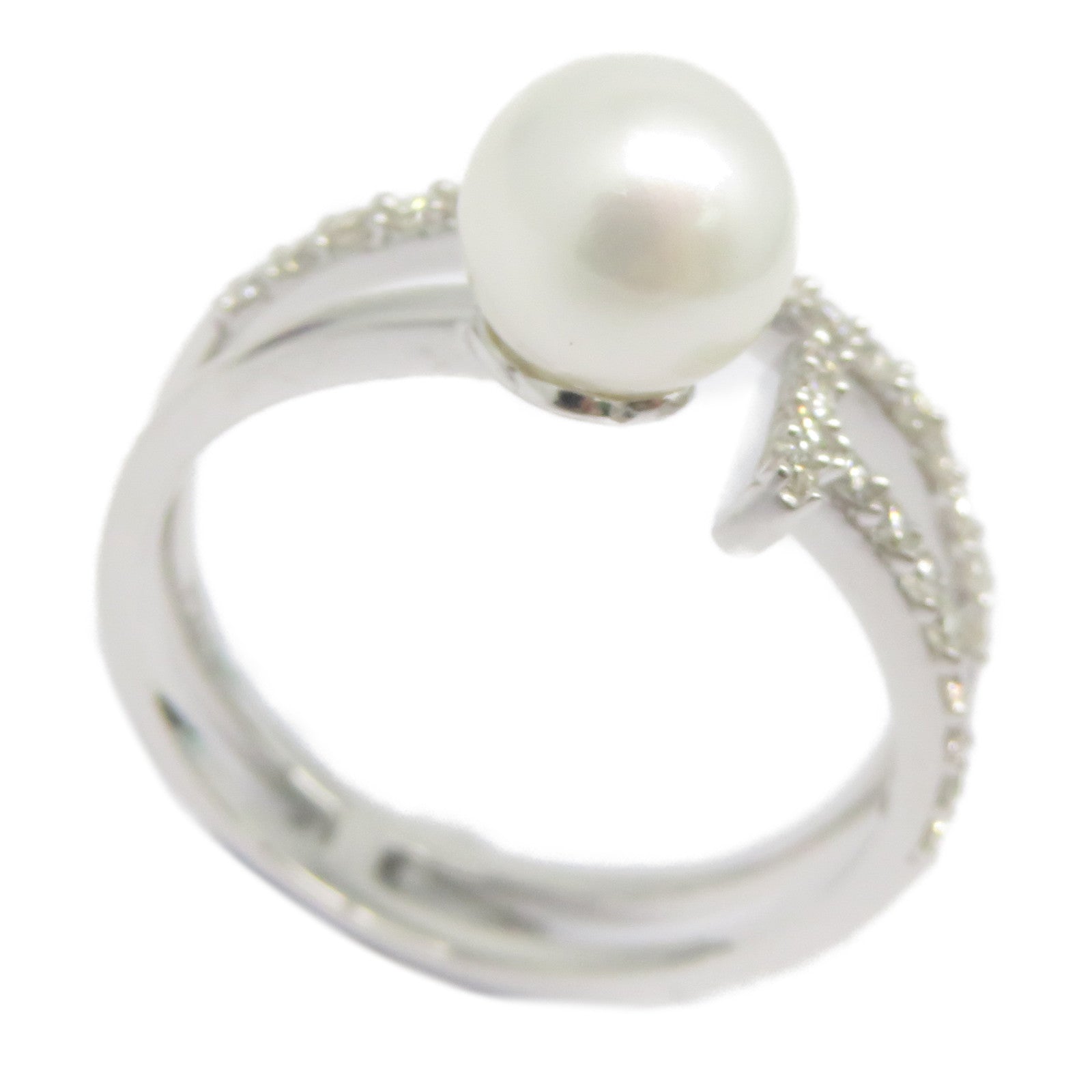 JEWELRY 【激減優惠】18K白金Pearl Diamond Ring 2.65ct珍珠/0.333ct鑽石戒指US#7