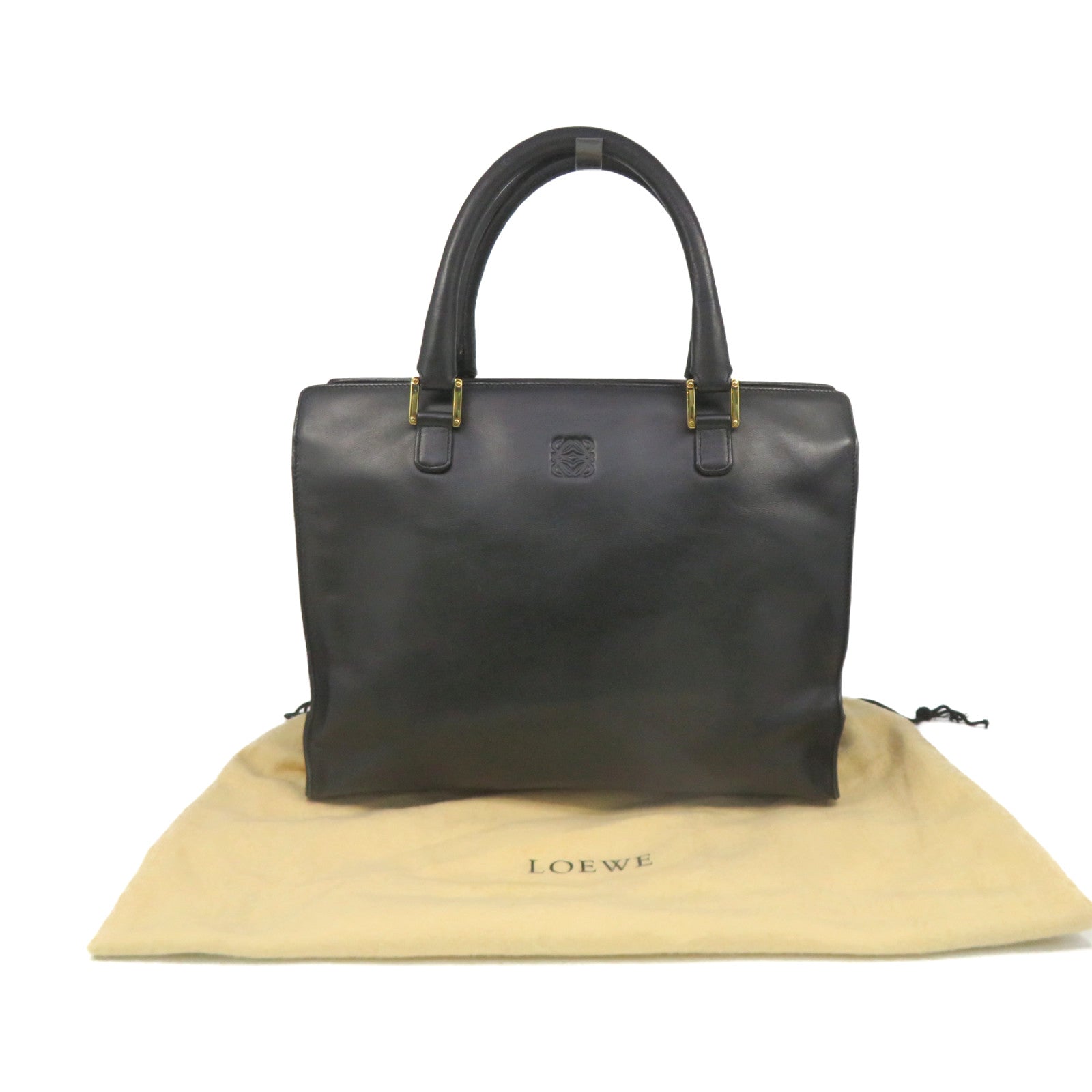 LOEWE 牛皮皮革Tote Bag手挽袋黑色