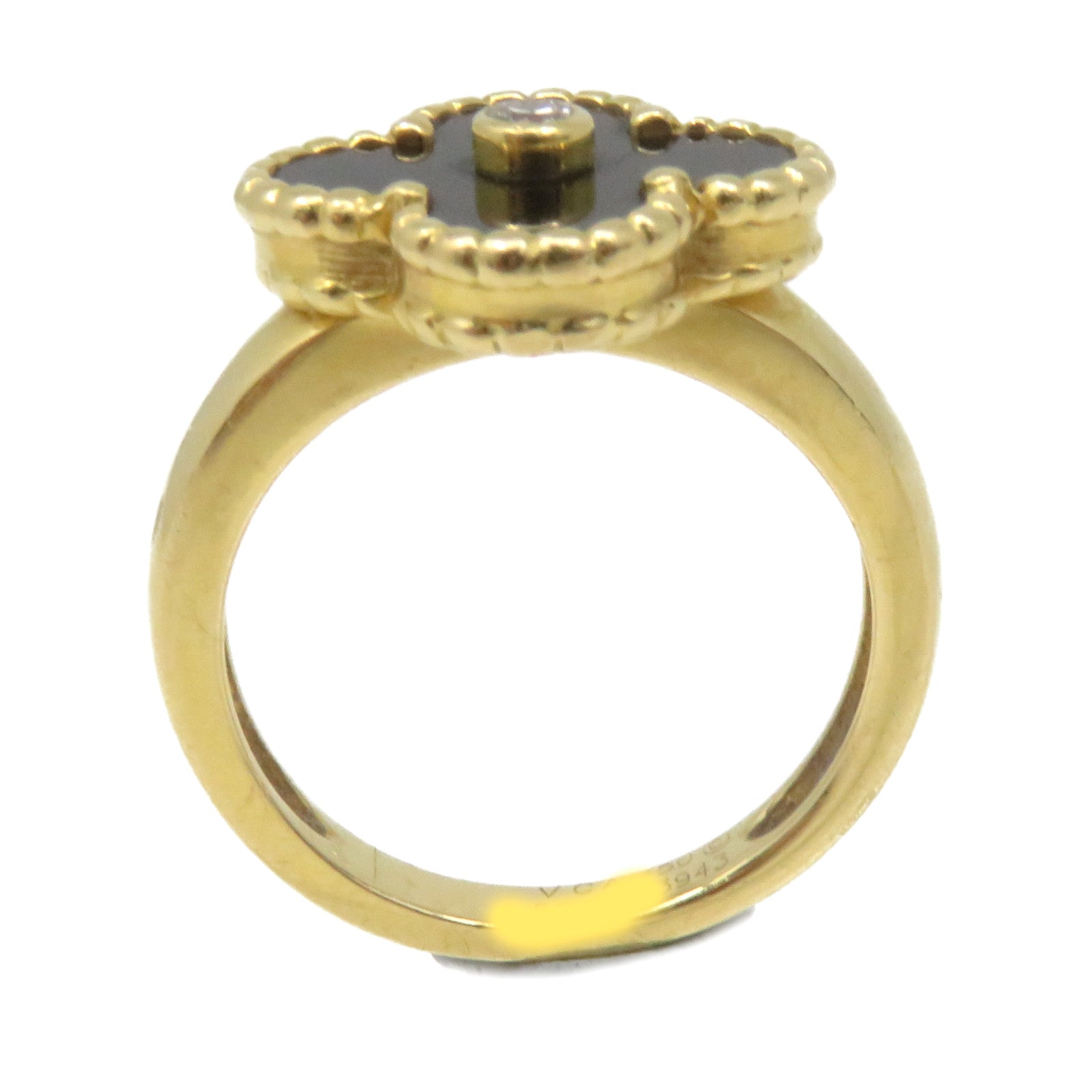 Van Cleef & Arpels 18K黃金/瑪瑙Vintage Alhambra Ring戒指#52/US#5.75