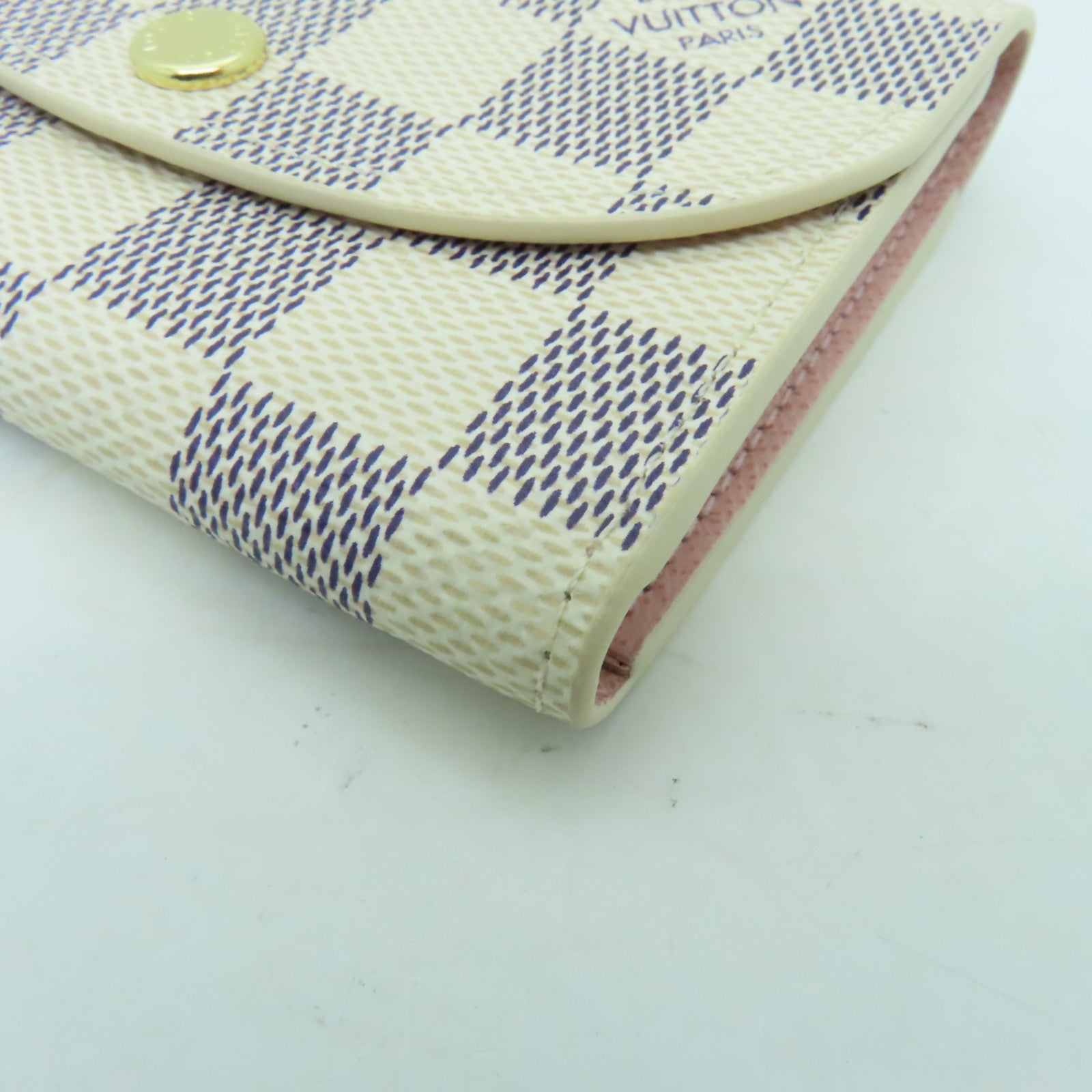 LOUIS VUITTON Damier Azur Rosalie Coin Purse金扣零錢包白色