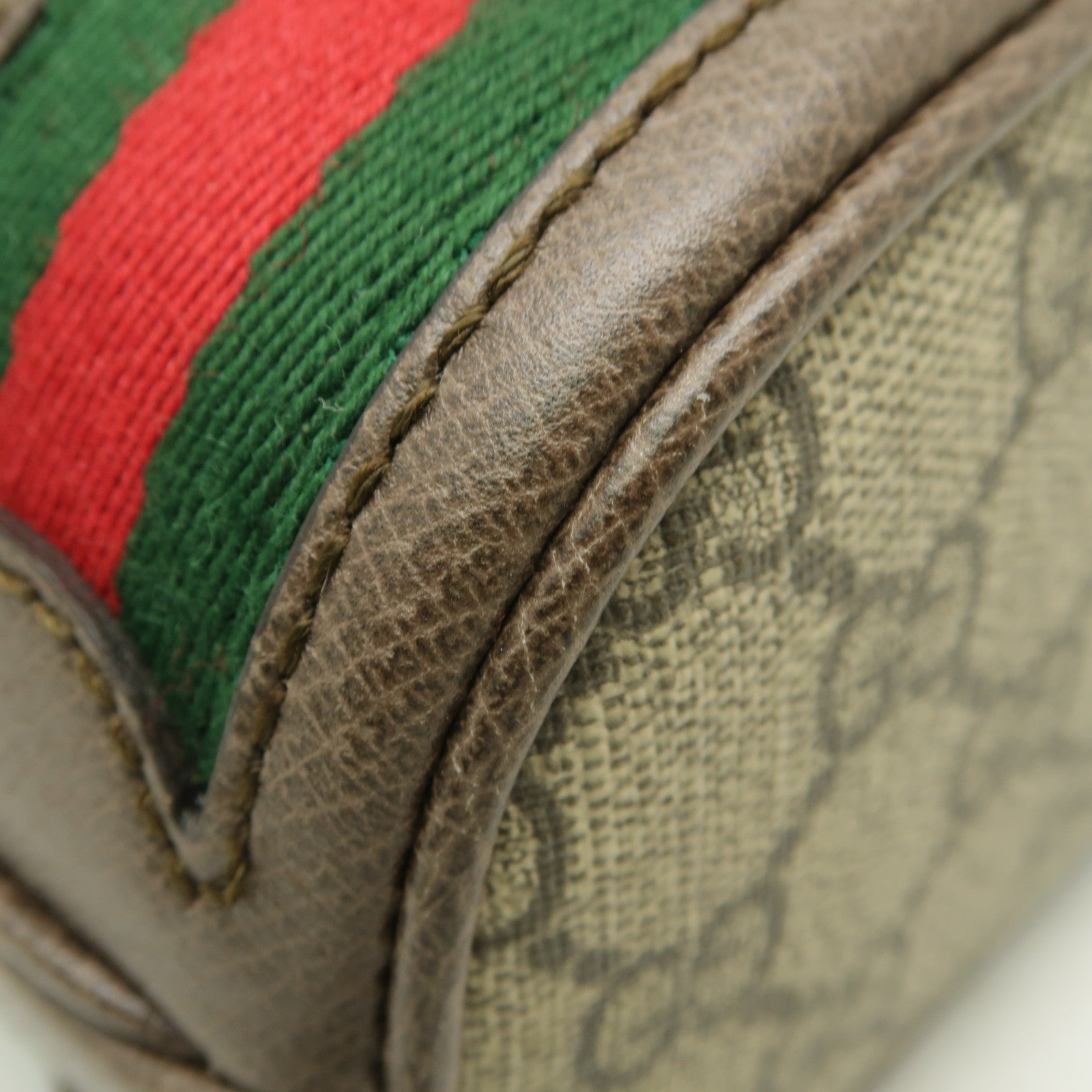 GUCCI 塗層帆布Drawstring Bucket金扣肩背袋米色