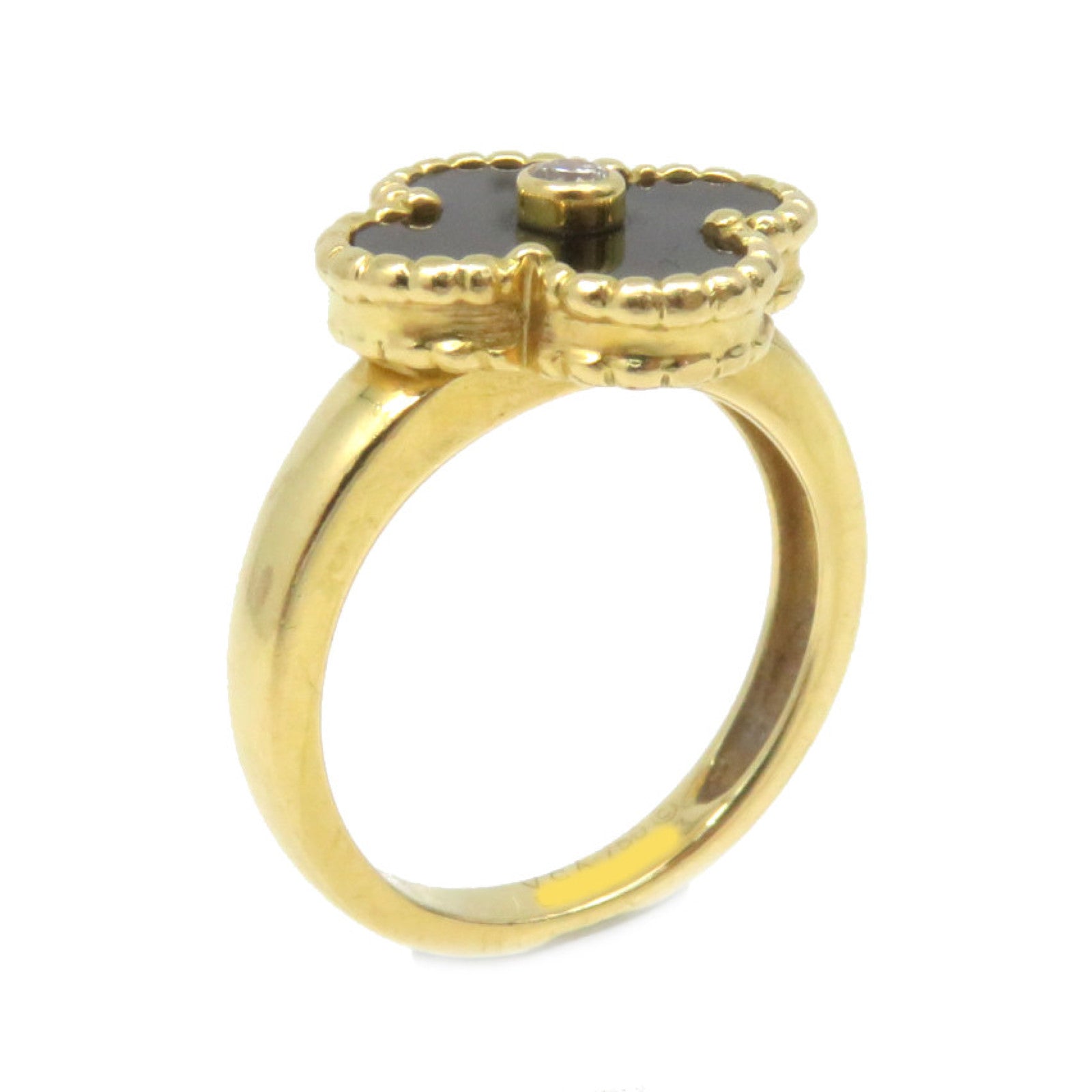 Van Cleef & Arpels 18K黃金/瑪瑙Vintage Alhambra Ring戒指#52/US#5.75