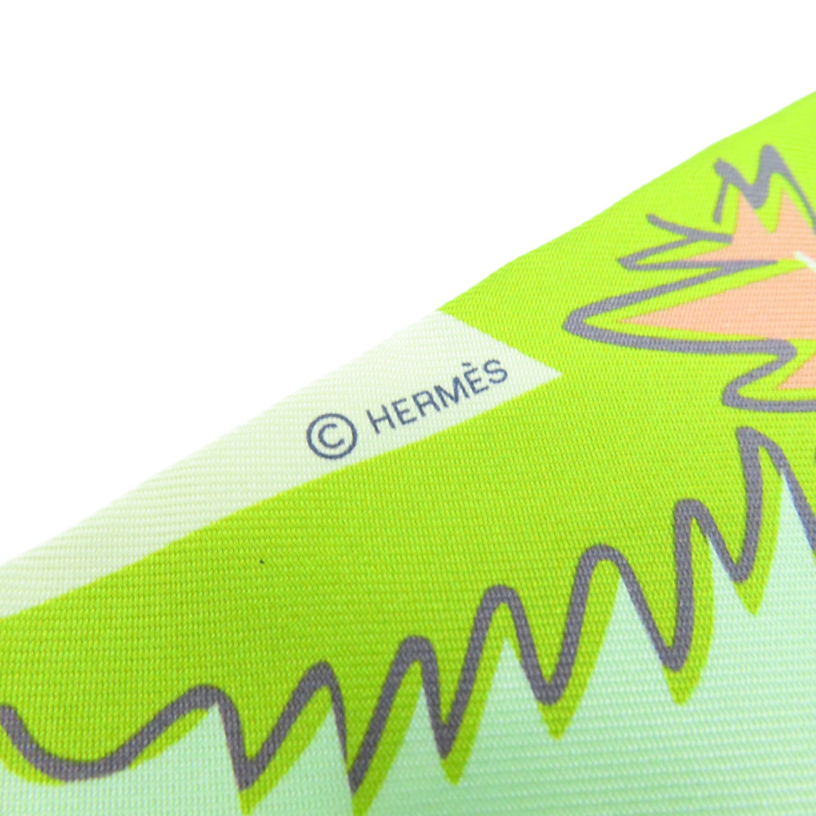 HERMES 丝质Twilly丝巾绿色/啡色/彩色