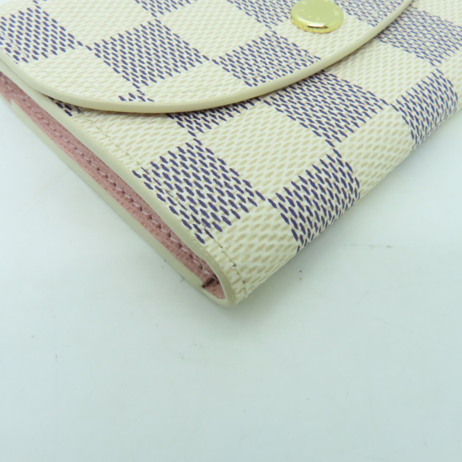 LOUIS VUITTON Damier Azur Rosalie Coin Purse金扣零錢包白色