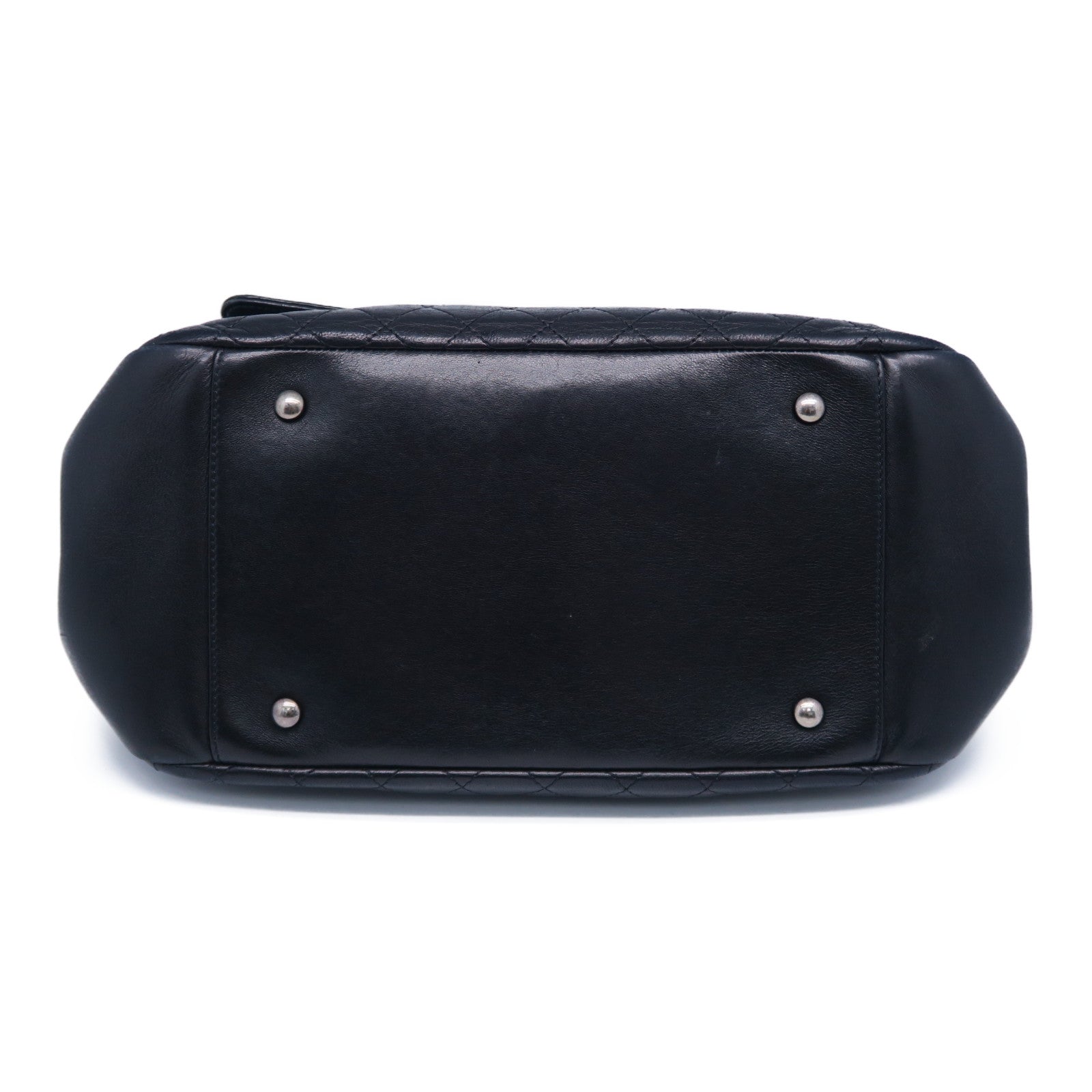 CHANEL 菱格羊皮皮革Chain Shoulder Bag銀扣肩背袋黑色