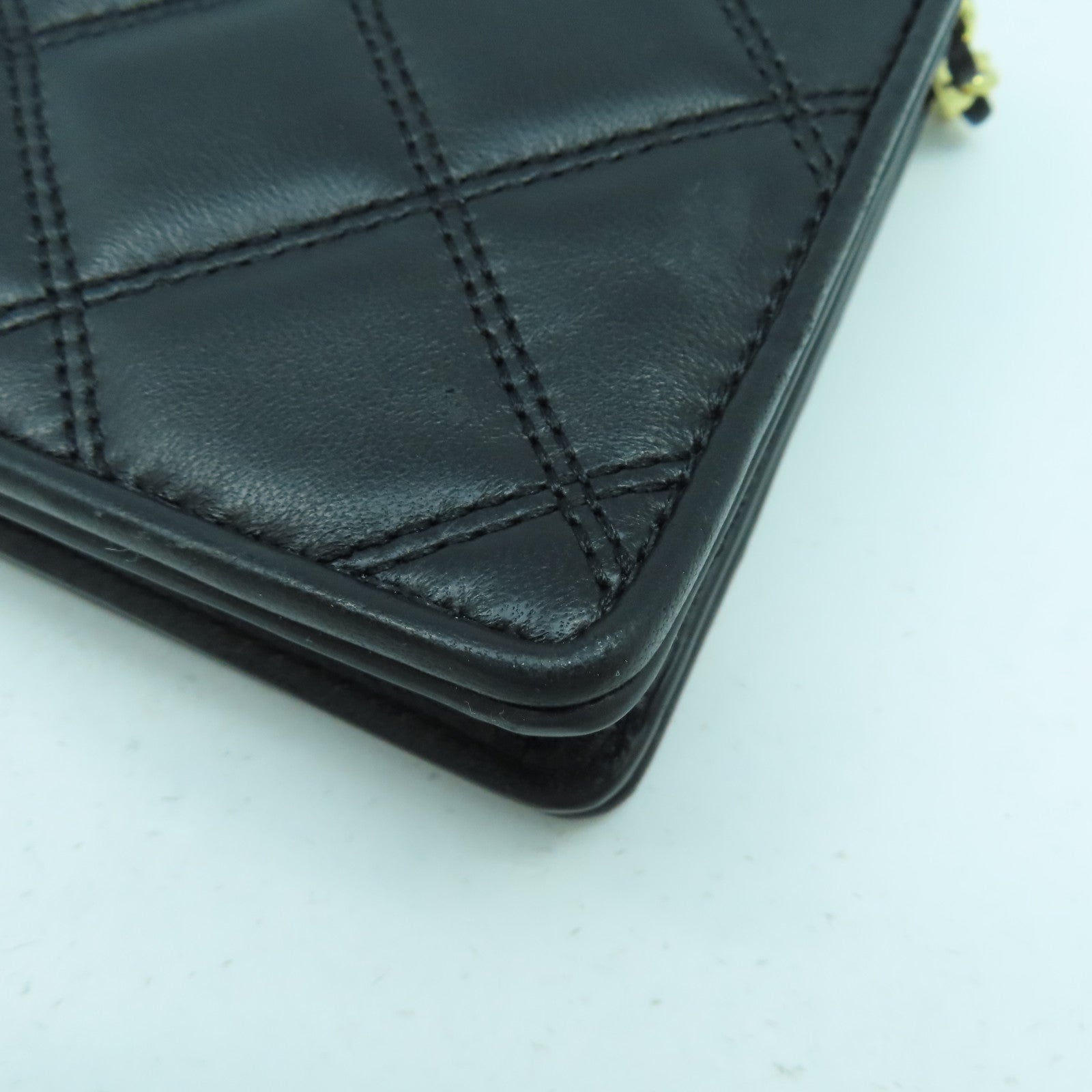 Tory Burch 菱格羊皮皮革Chain Shoulder Bag金扣鏈帶肩背袋黑色
