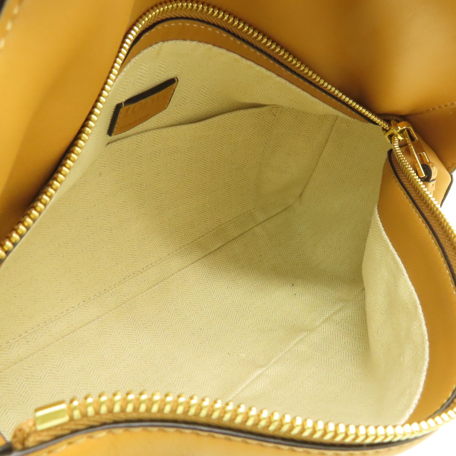 LOEWE cowhide leather Hobo Bag gold buckle shoulder bag brown
