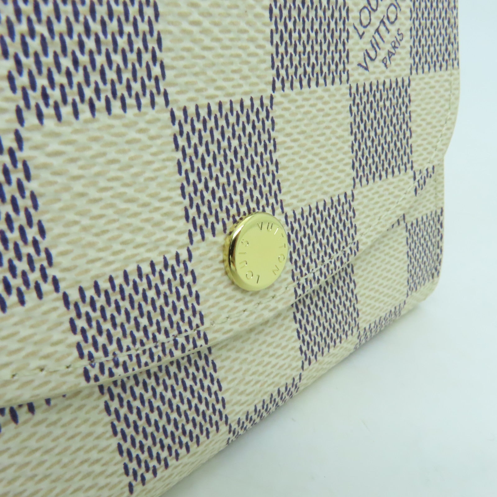 LOUIS VUITTON Damier Azur Rosalie Coin Purse金扣零錢包白色