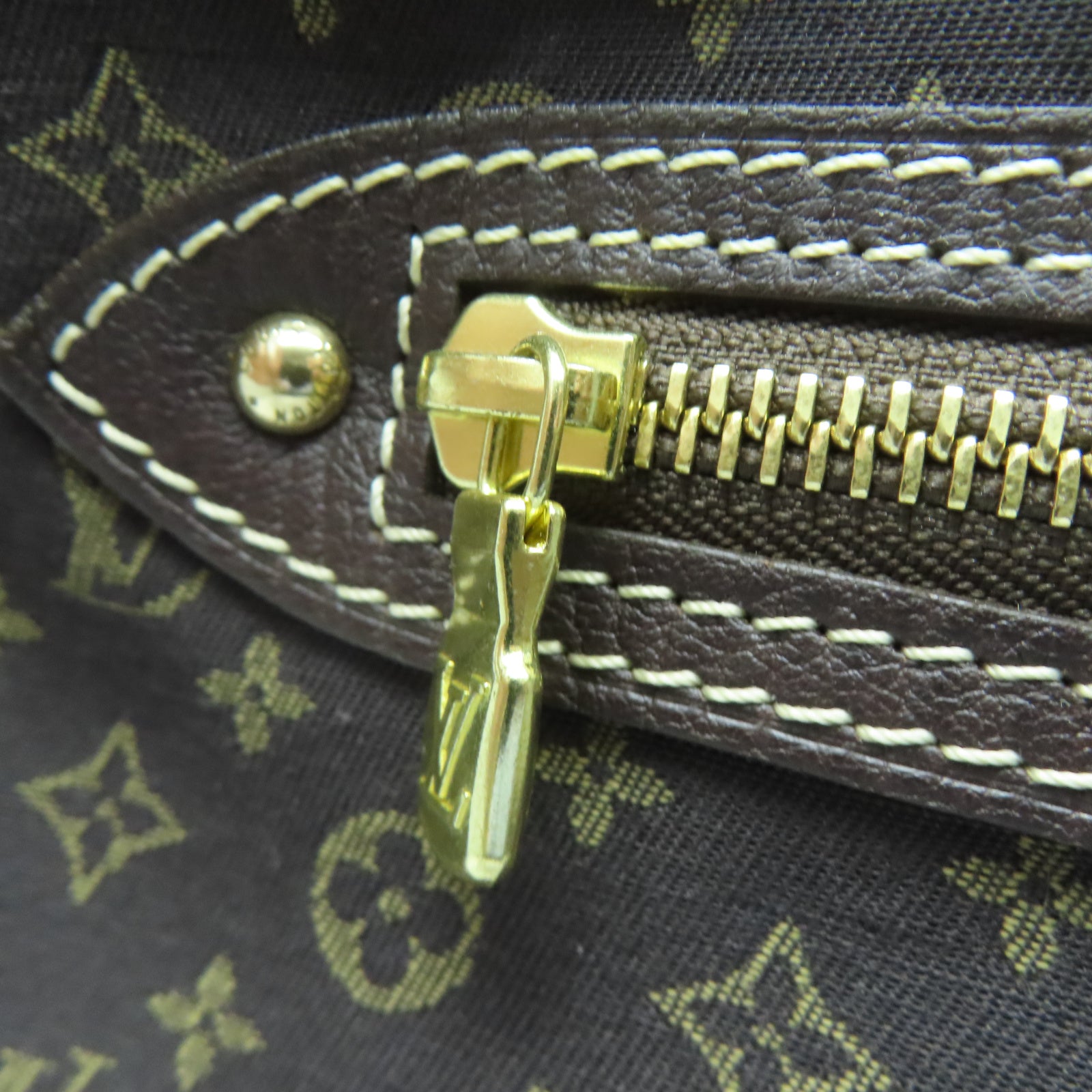 LOUIS VUITTON Monogram Mini Sac Langer金扣手挽肩背兩用袋棕色