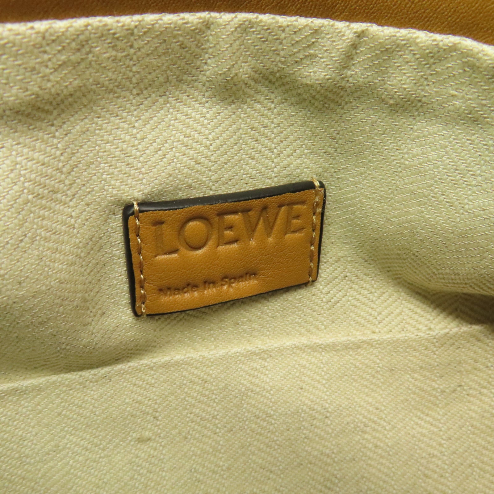 LOEWE cowhide leather Hobo Bag gold buckle shoulder bag brown