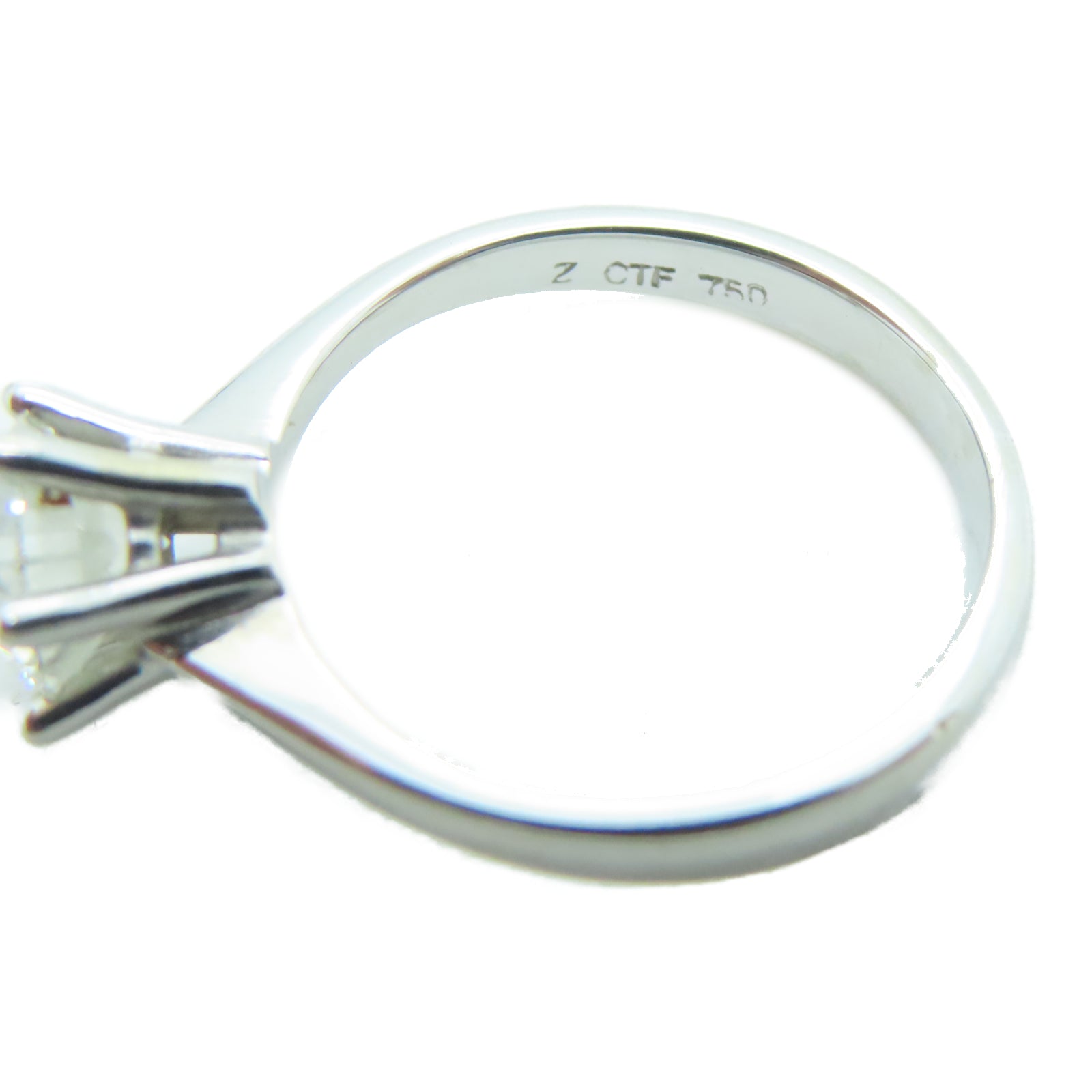 JEWELRY 18K白金Ring 0.81ct钻石戒指US#4