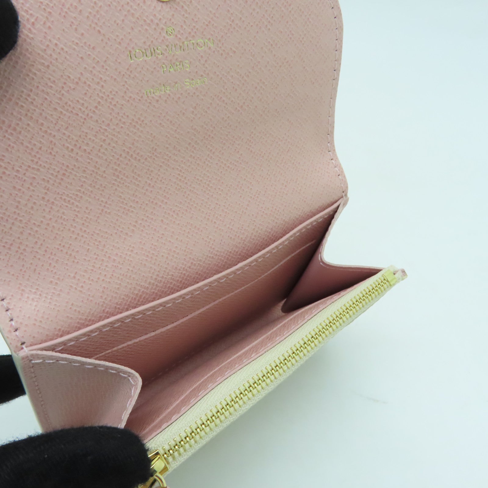 LOUIS VUITTON Damier Azur Rosalie Coin Purse金扣零錢包白色