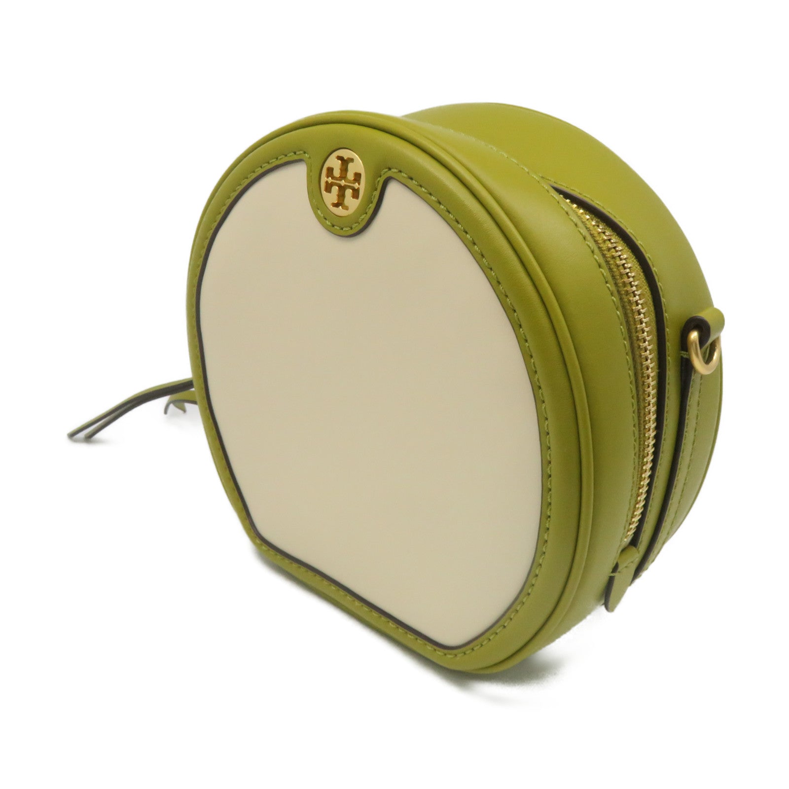 Tory Burch Leather Shoulder Bag Apricot/Green