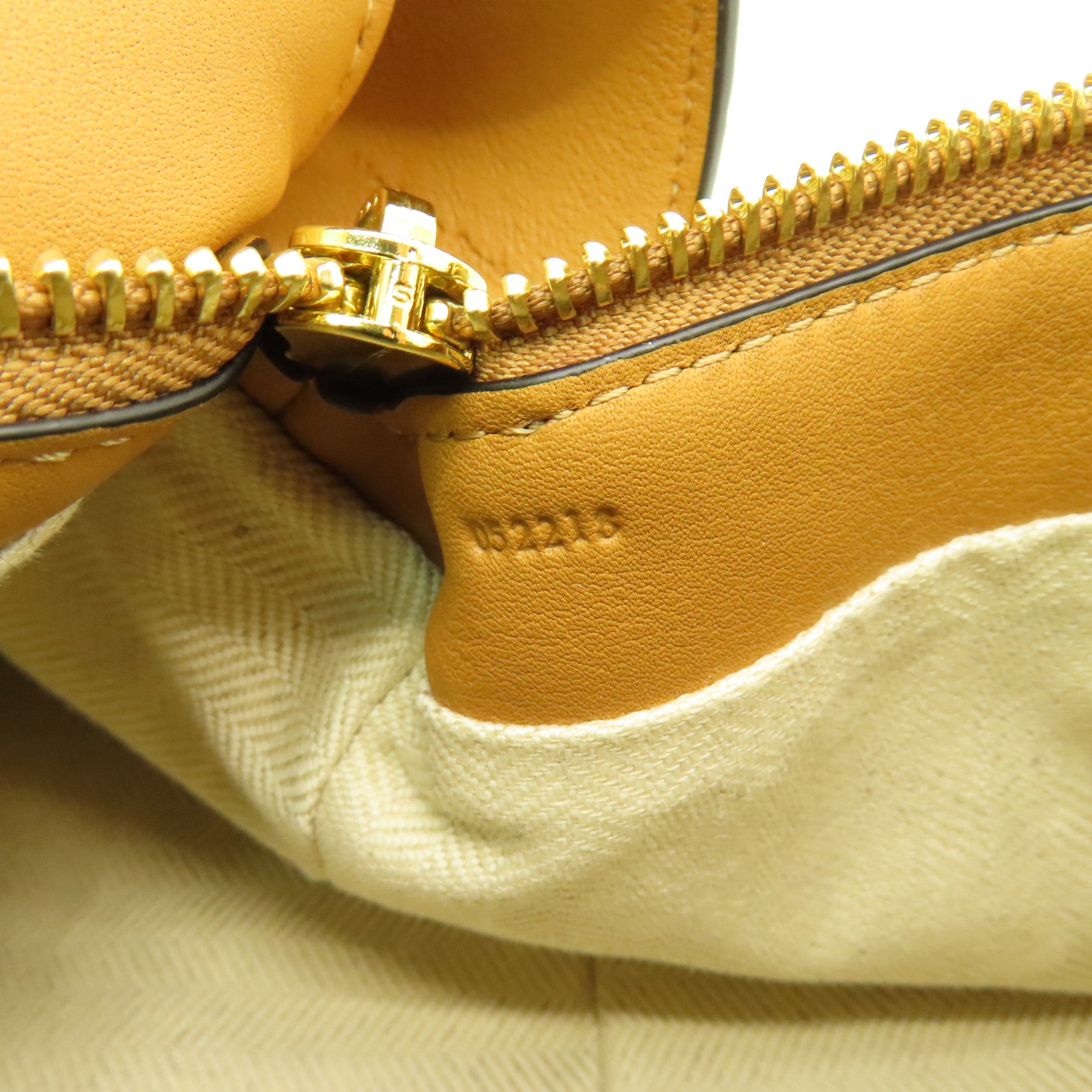 LOEWE cowhide leather Hobo Bag gold buckle shoulder bag brown