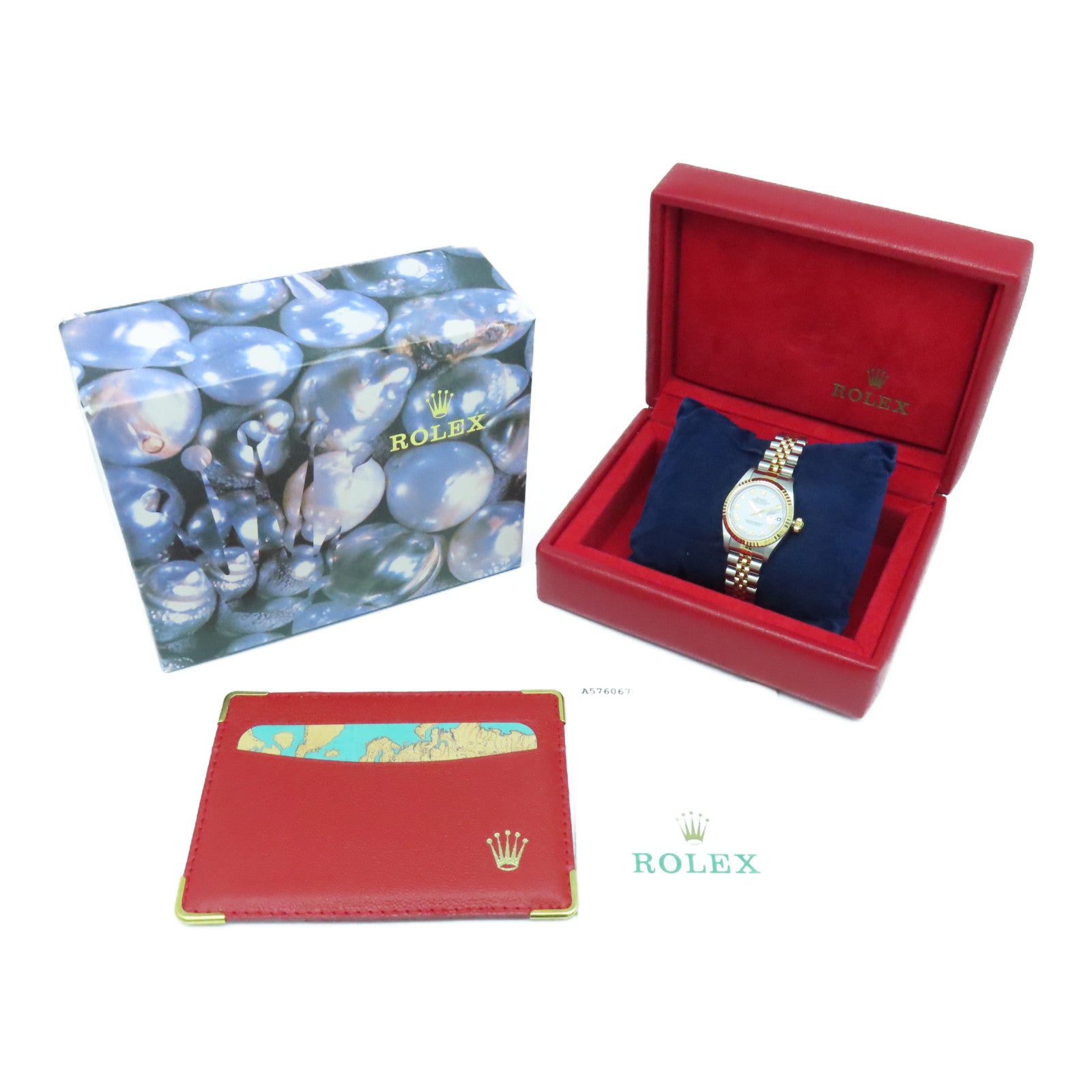 ROLEX Datejust 18K Yellow Gold/Stainless Steel Watch Automatic Movement White
