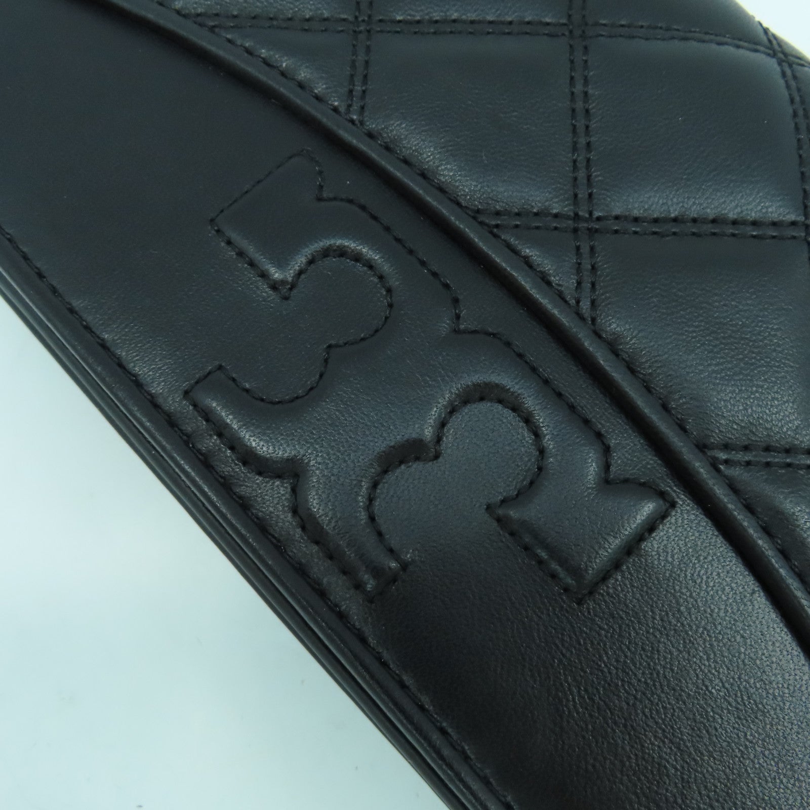 Tory Burch 菱格羊皮皮革Chain Shoulder Bag金扣鏈帶肩背袋黑色