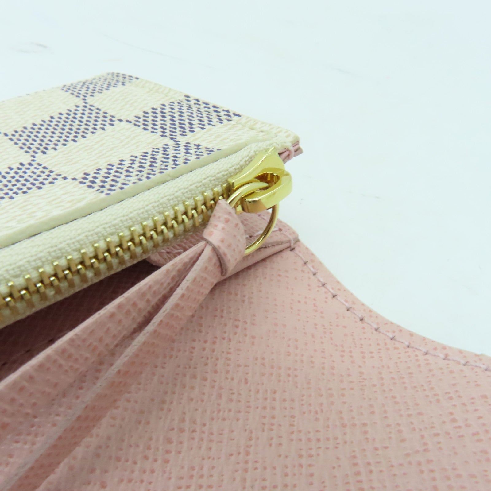 LOUIS VUITTON Damier Azur Rosalie Coin Purse金扣零錢包白色
