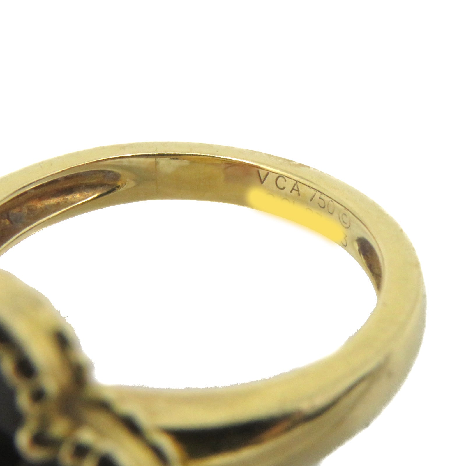 Van Cleef & Arpels 18K黃金/瑪瑙Vintage Alhambra Ring戒指#52/US#5.75