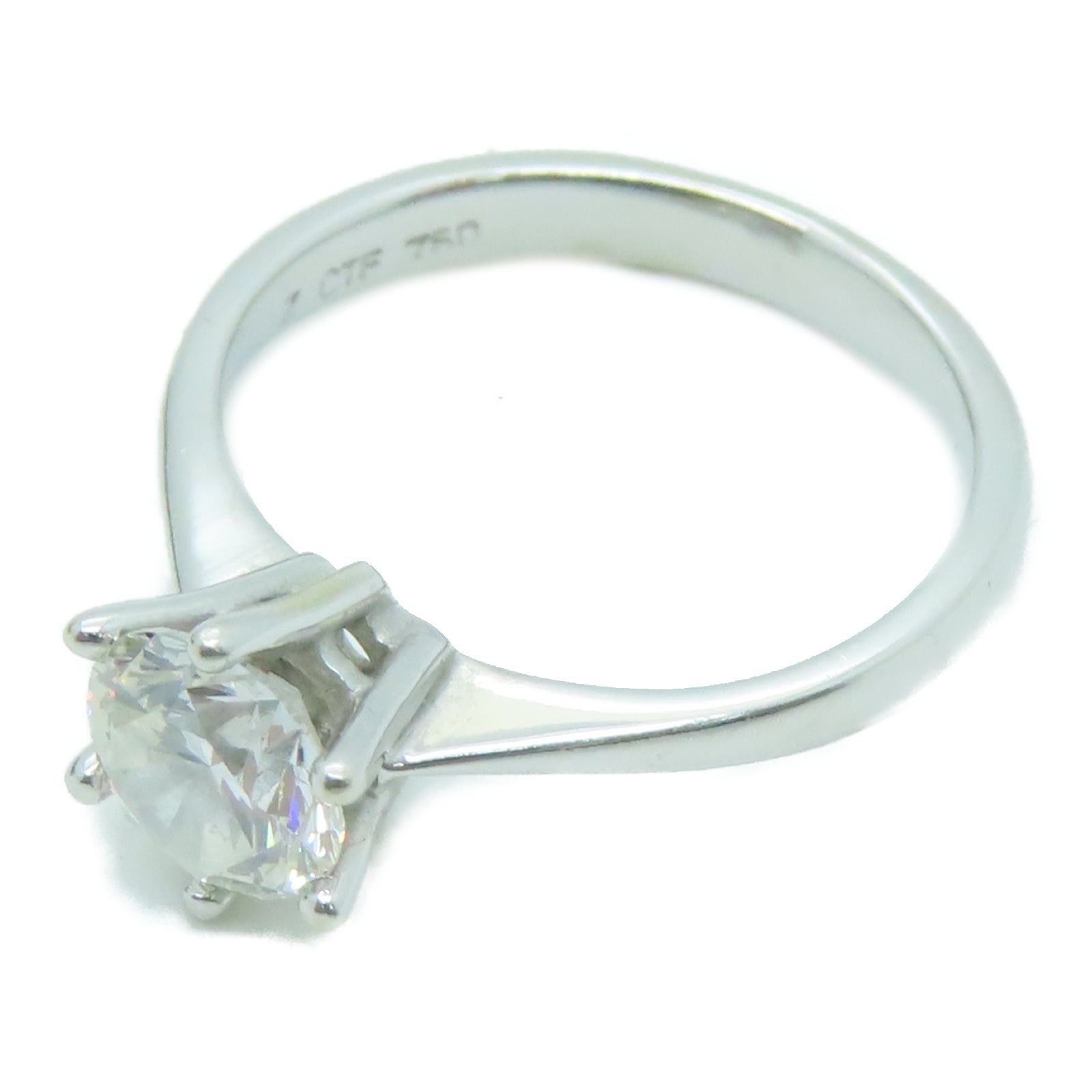 JEWELRY 18K白金Ring 0.81ct钻石戒指US#4