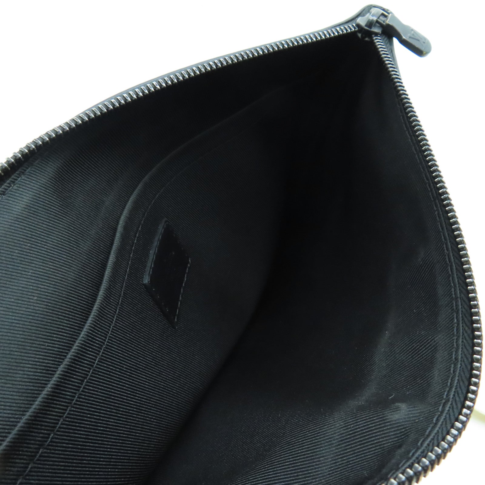LOUIS VUITTON Monogram Shadow Pochette To-Go Clutch Black Buckle Black