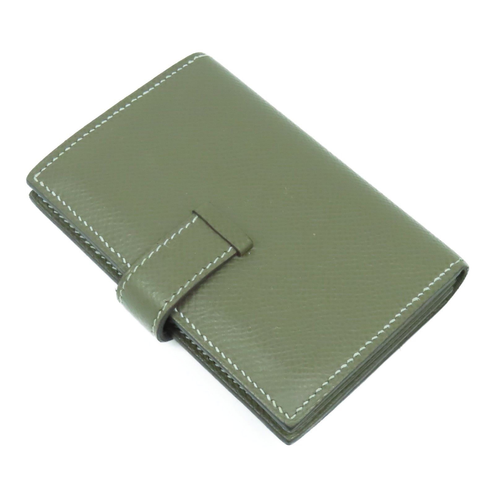 HERMES Epsom皮革Bearn Card Case金扣卡片套Etoupe大象灰色
