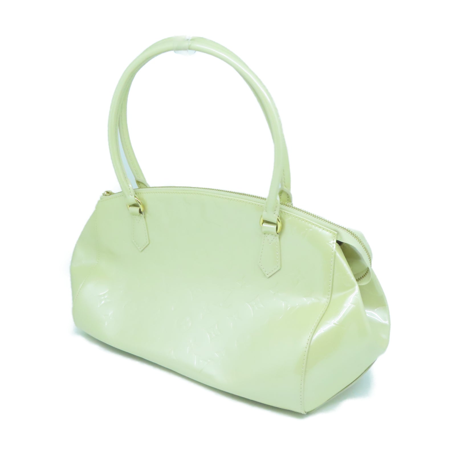 LOUIS VUITTON Monogram Vernis Sherwood GM金扣肩背袋米色