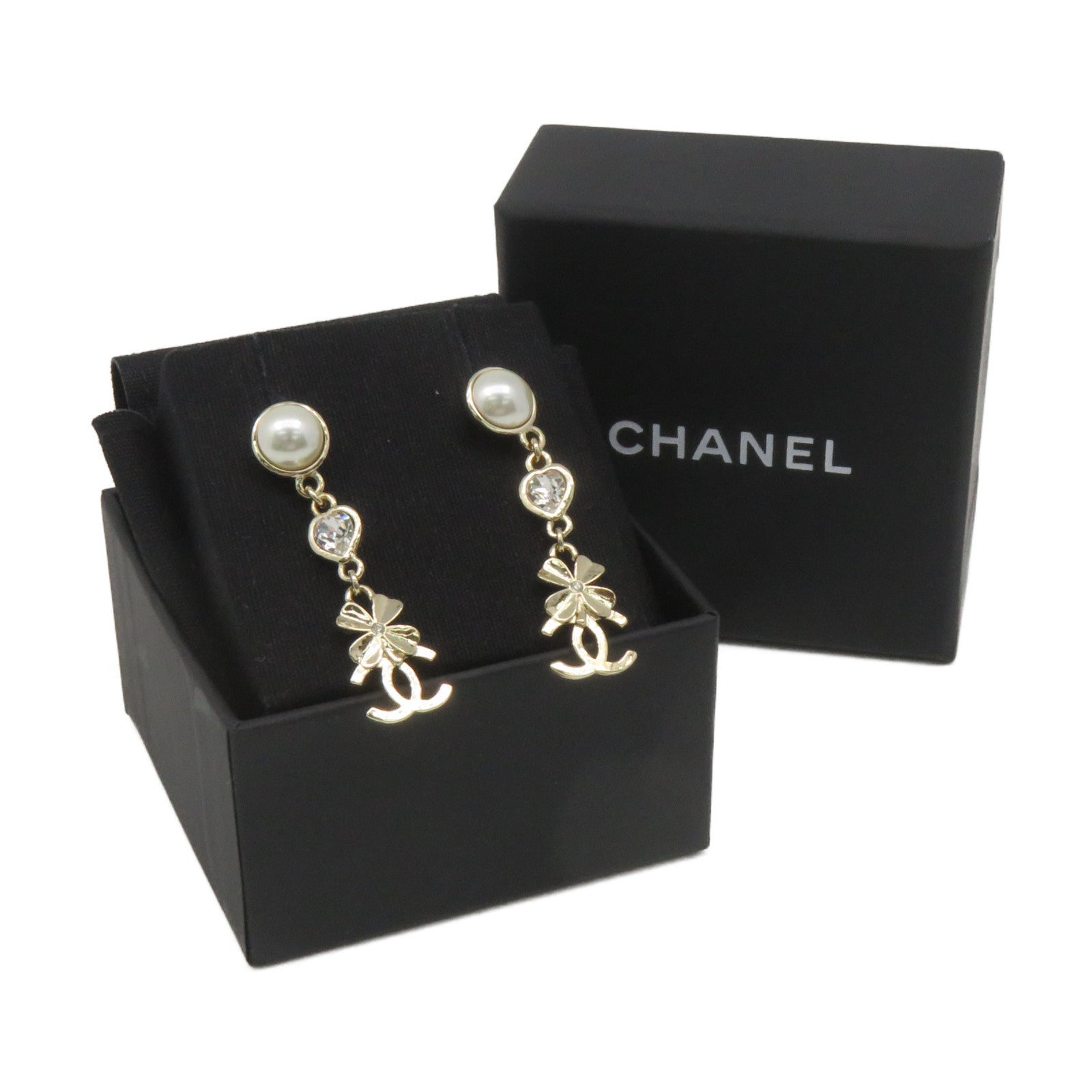 CHANEL 金屬/仿珍珠Earrings耳環金色