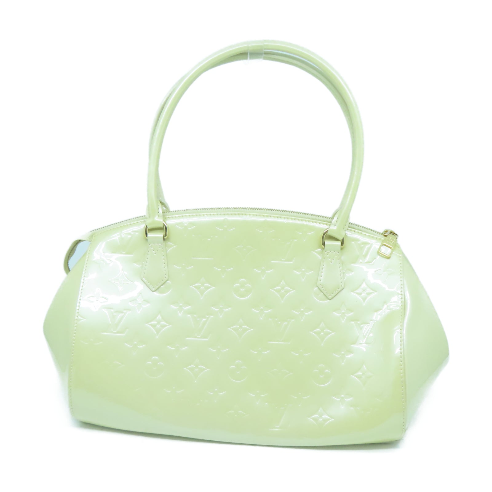 LOUIS VUITTON Monogram Vernis Sherwood GM金扣肩背袋米色
