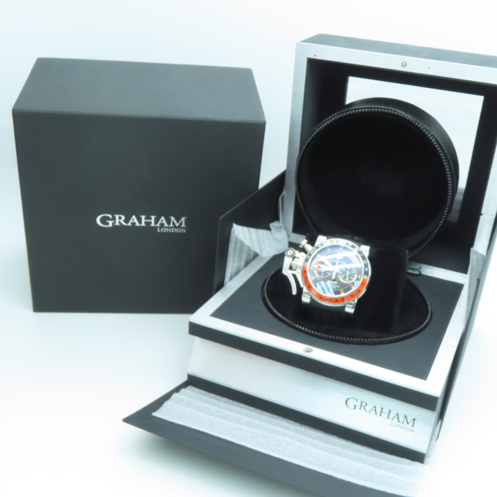 GRAHAM Chronofighter Oversize不锈钢/橡胶带黑色