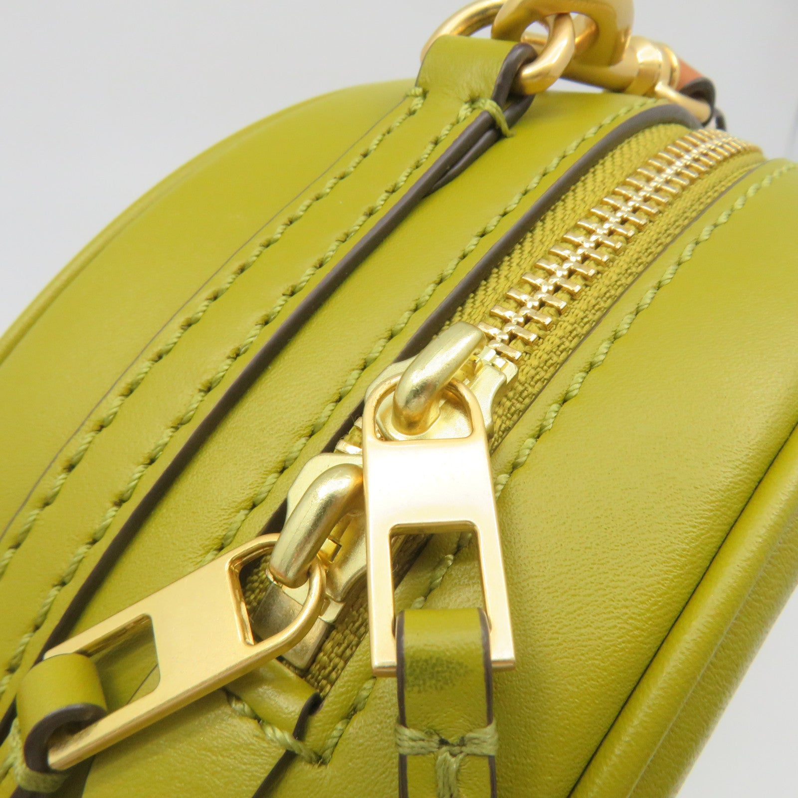 Tory Burch Leather Shoulder Bag Apricot/Green