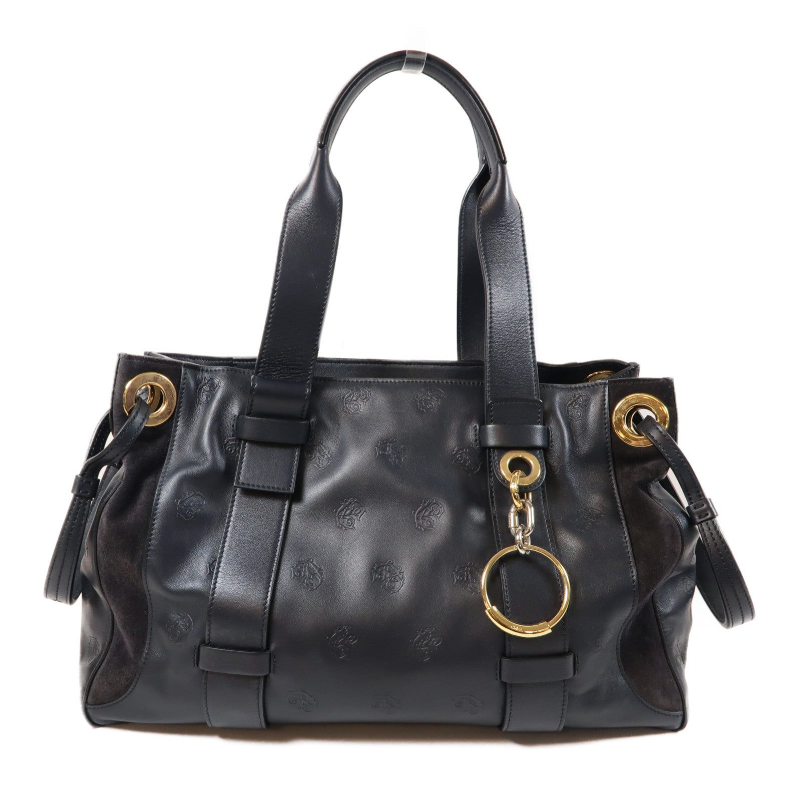 Chloe 牛皮皮革Shoulder Bag金扣肩背袋黑色