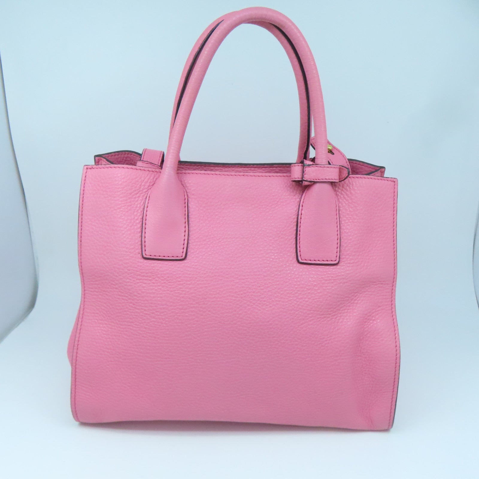 PRADA cowhide leather 2 Way Shoulder gold buckle handle shoulder bag pink