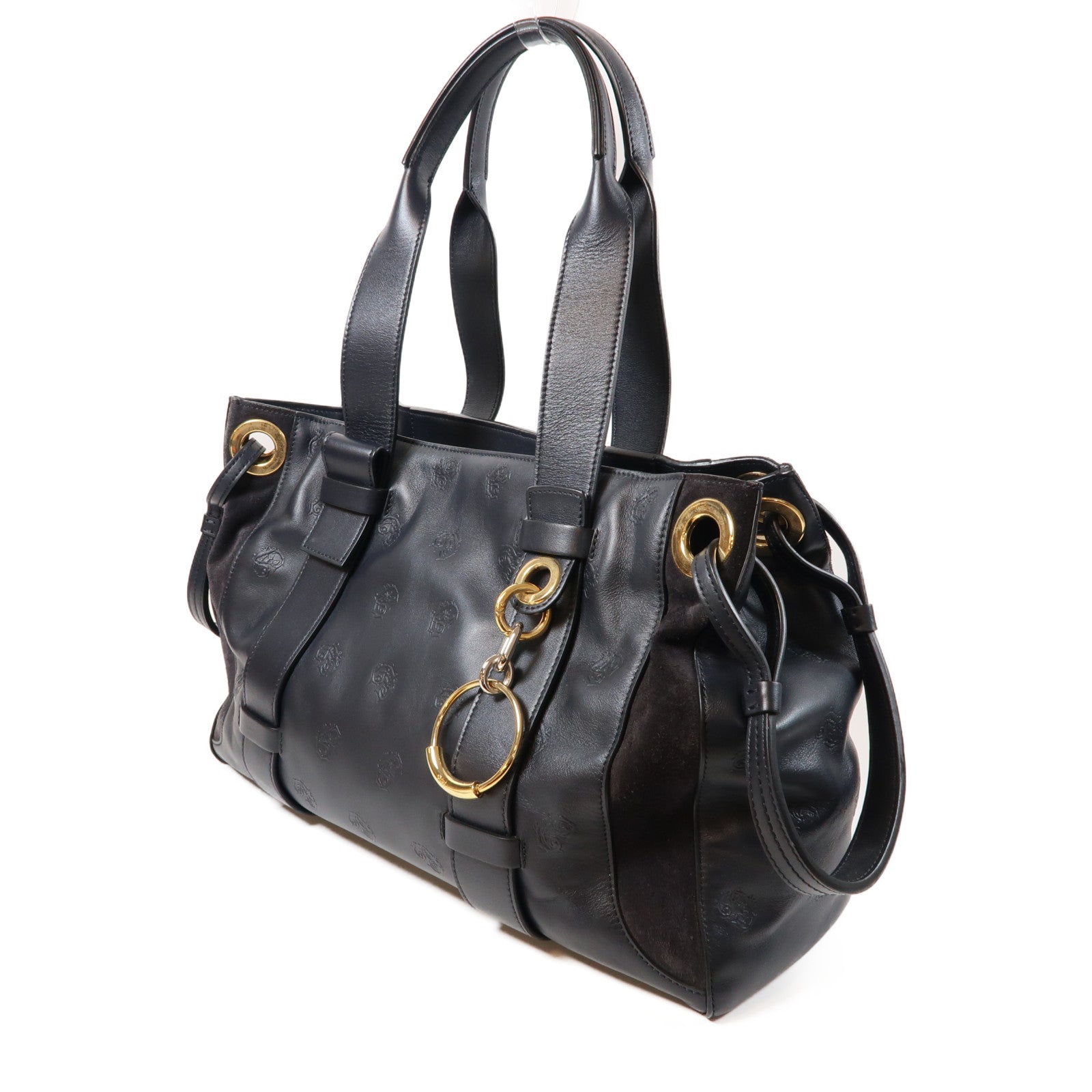 Chloe 牛皮皮革Shoulder Bag金扣肩背袋黑色