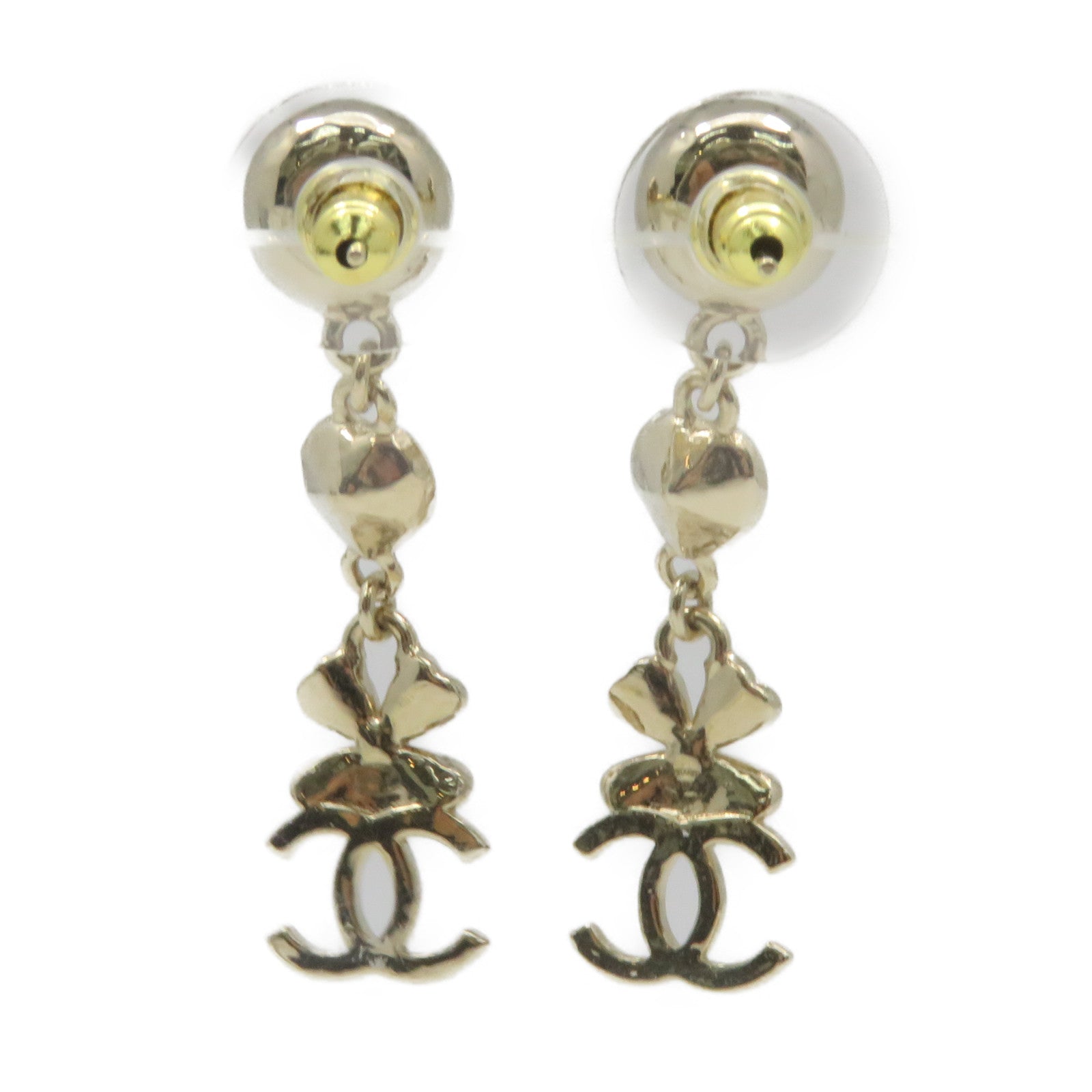 CHANEL 金屬/仿珍珠Earrings耳環金色