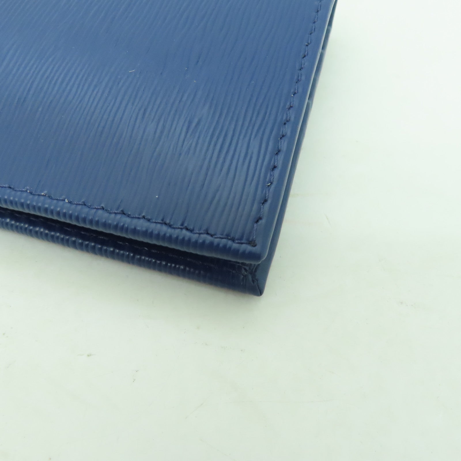 PRADA 牛皮皮革Wallet金扣錢包藍色