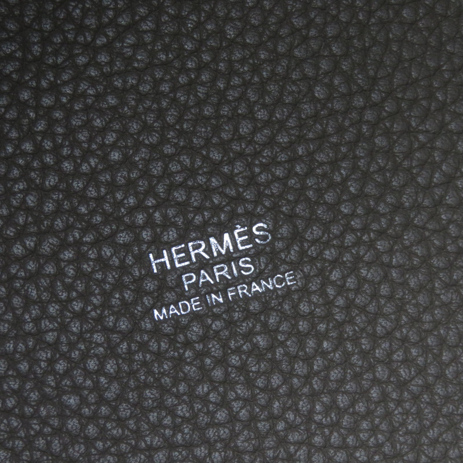 HERMES Clemence皮革Picotin MM銀扣手挽袋灰色