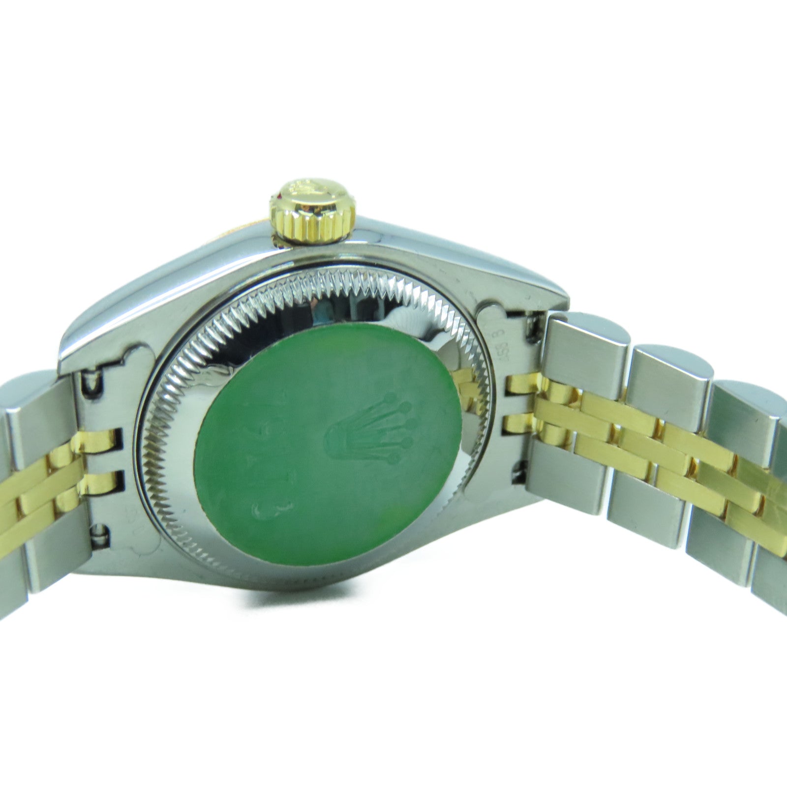 ROLEX Datejust 18K Yellow Gold/Stainless Steel Watch Automatic Movement White