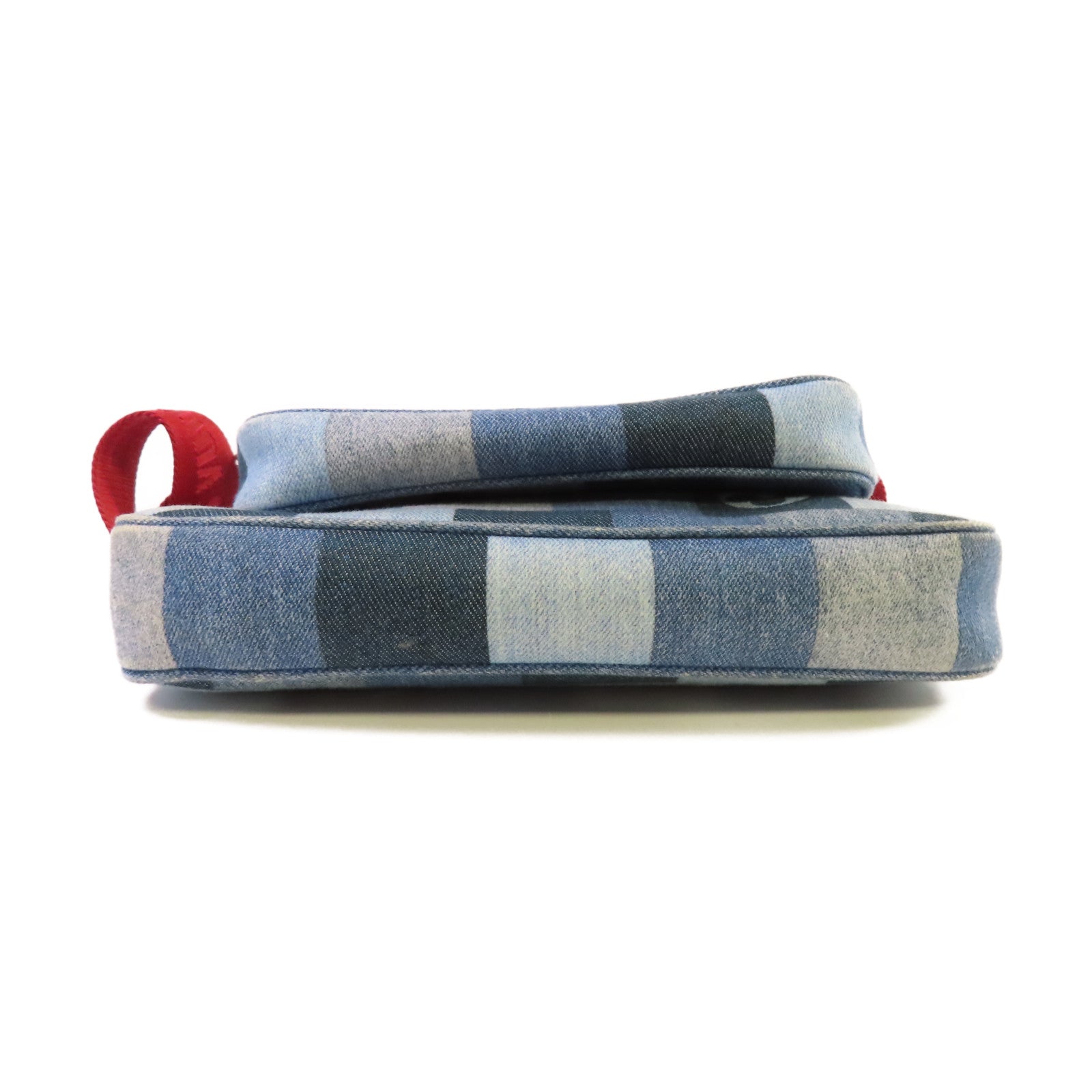 LOUIS VUITTON Monogram Denim Patchwork Multi Pochette Accessoires Shoulder Bag金扣肩背袋藍色/紅色