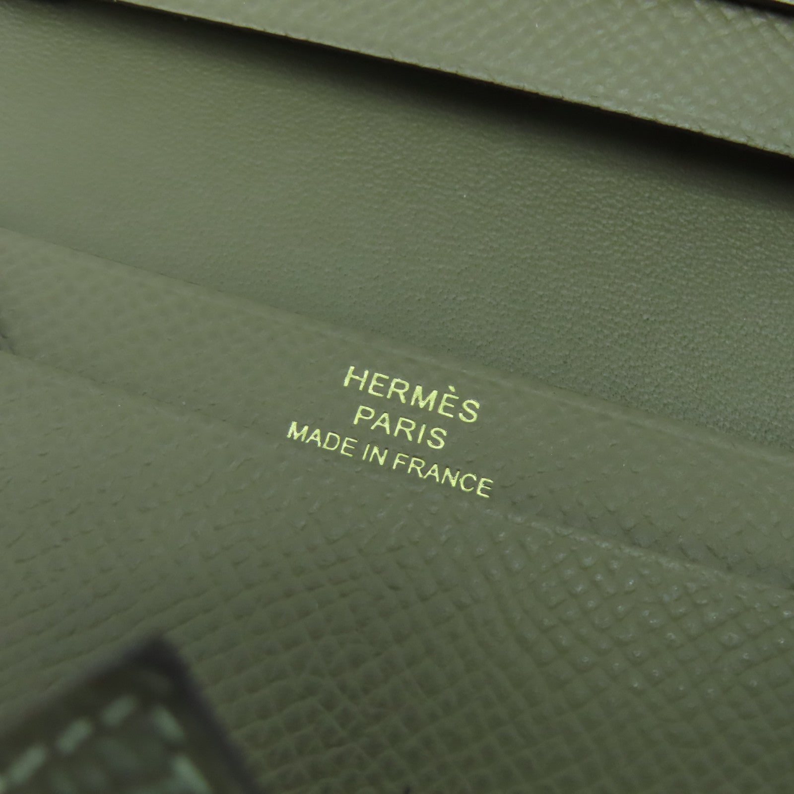 HERMES Epsom皮革Bearn Card Case金扣卡片套Etoupe大象灰色