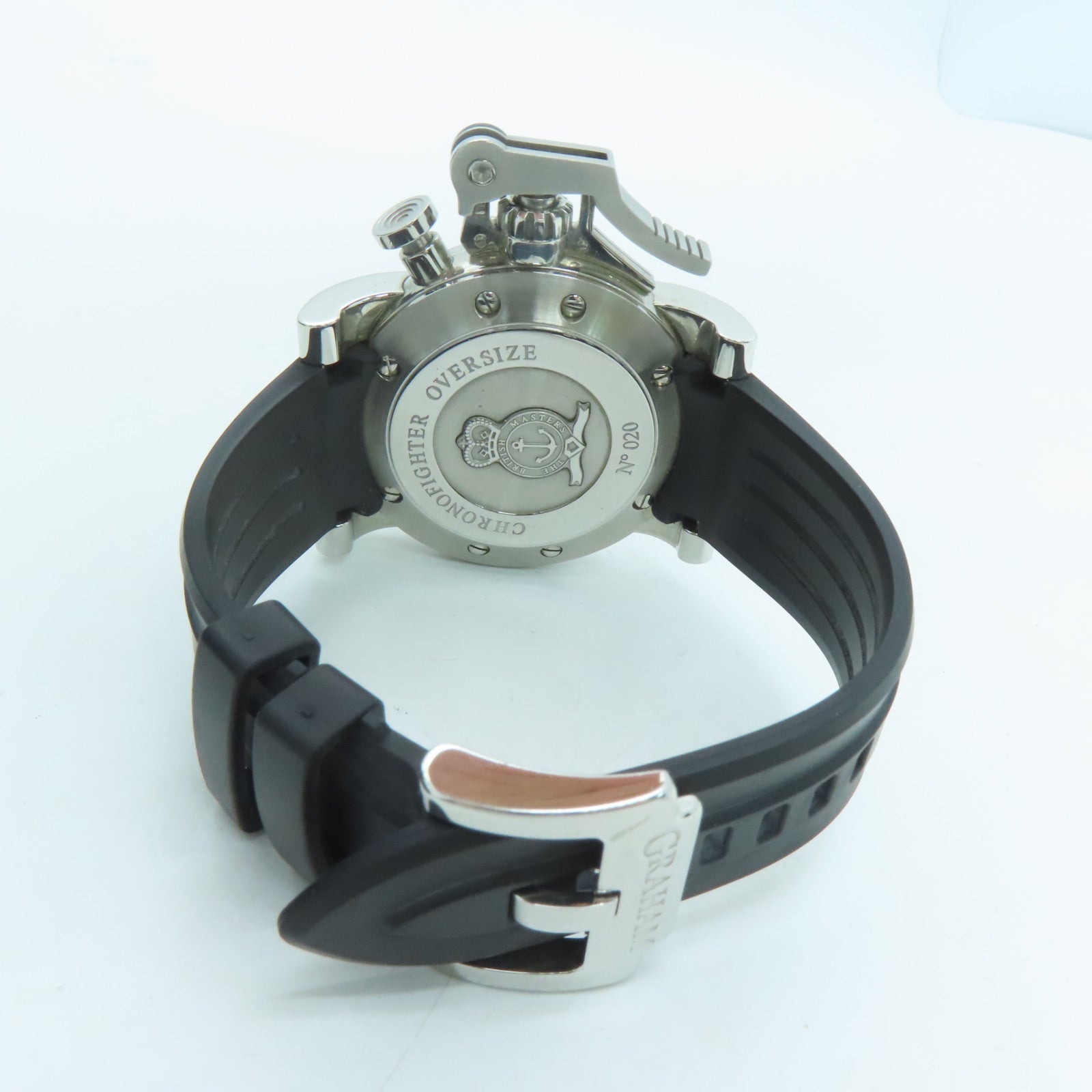 GRAHAM Chronofighter Oversize不锈钢/橡胶带黑色