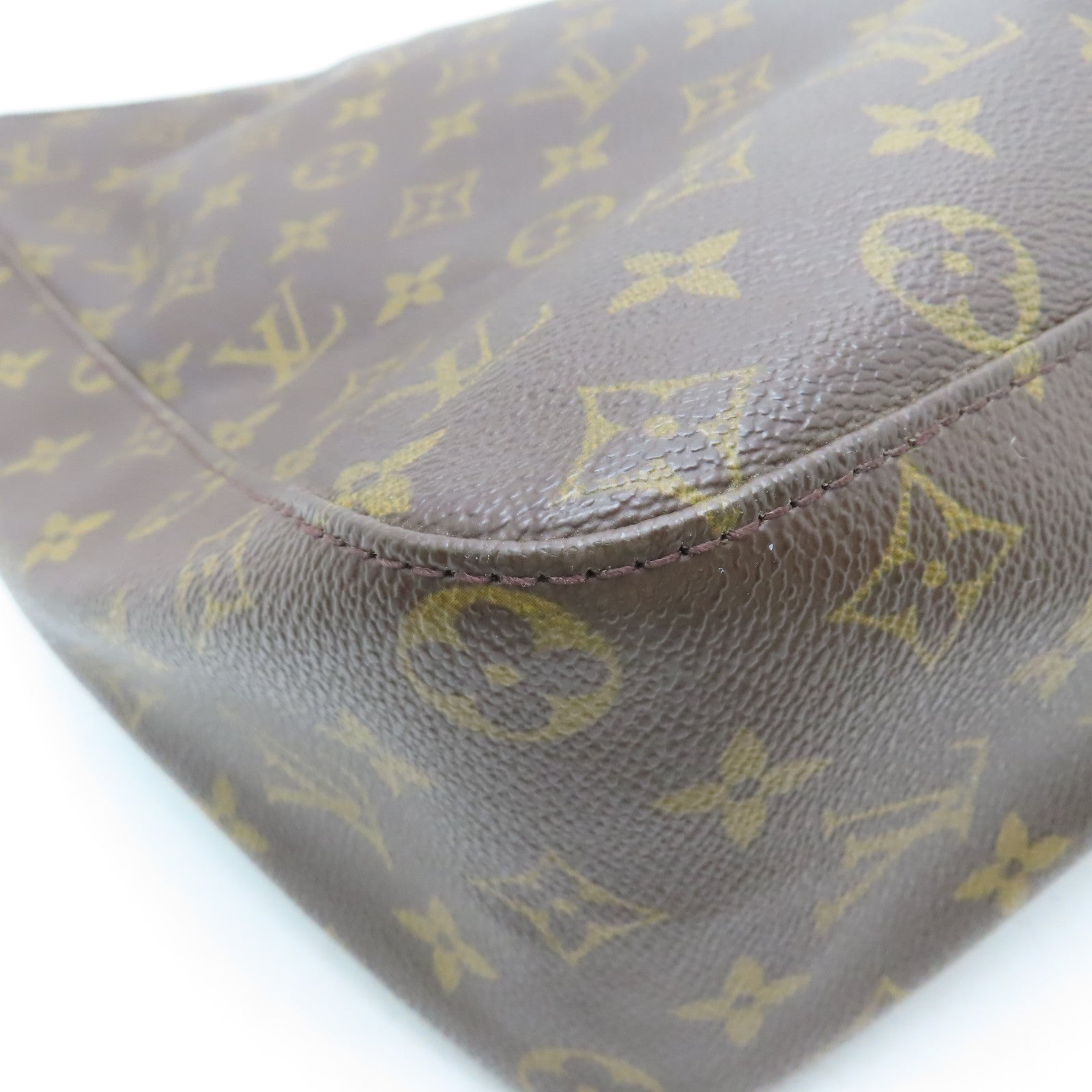 LOUIS VUITTON Monogram Looping金扣肩背袋啡色