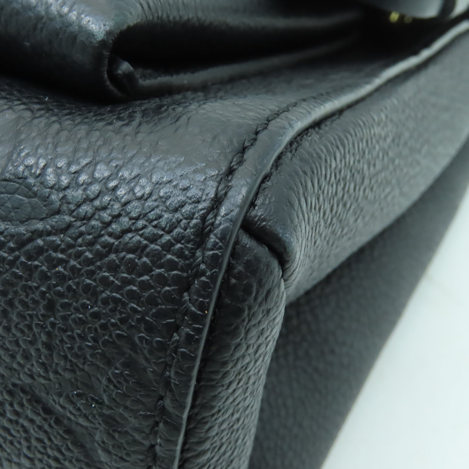LOUIS VUITTON Monogram Empreinte Vavin PM金扣鏈帶肩背袋深藍色