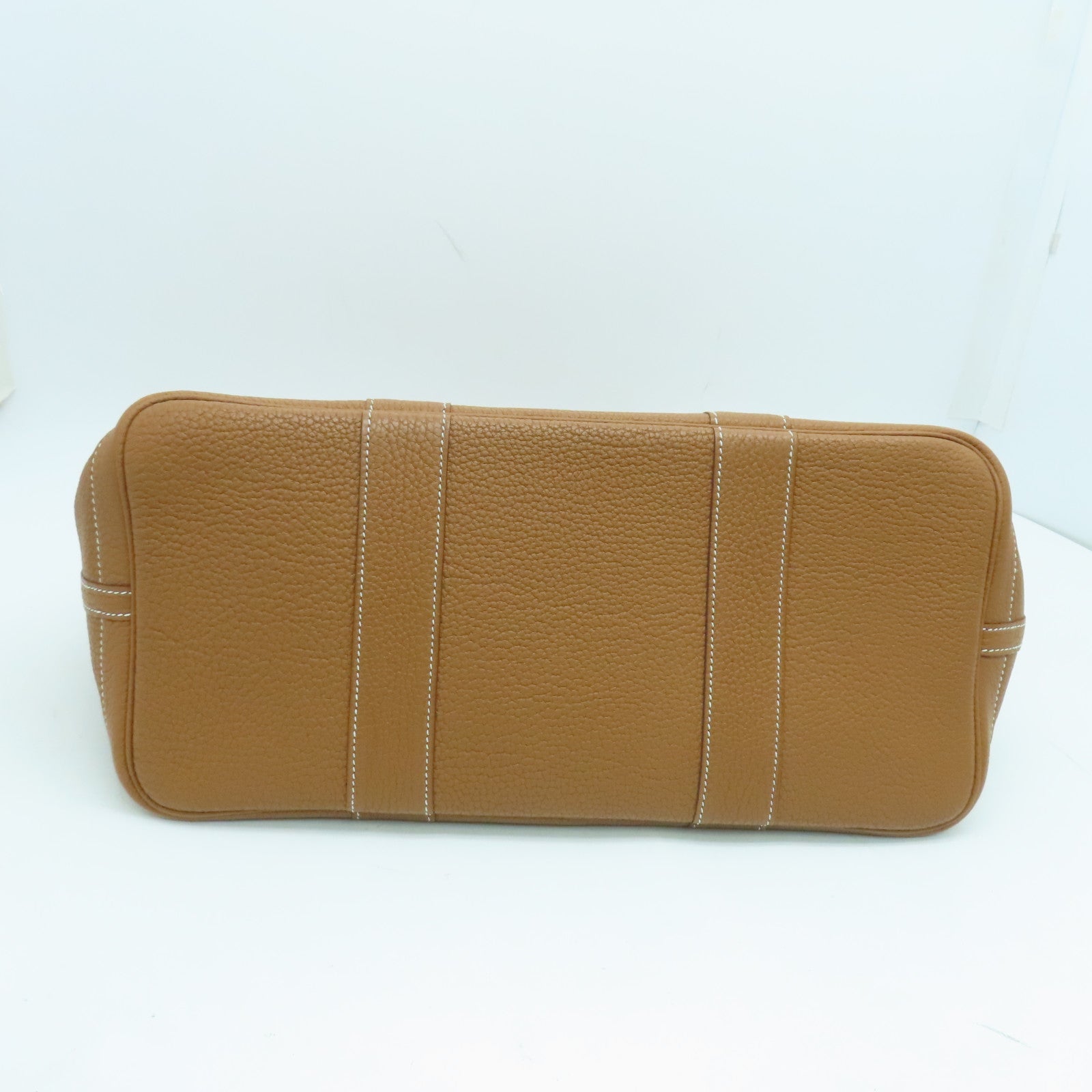 HERMES Negonda Leather Garden Party PM Tote Bag Silver Buckle Gold