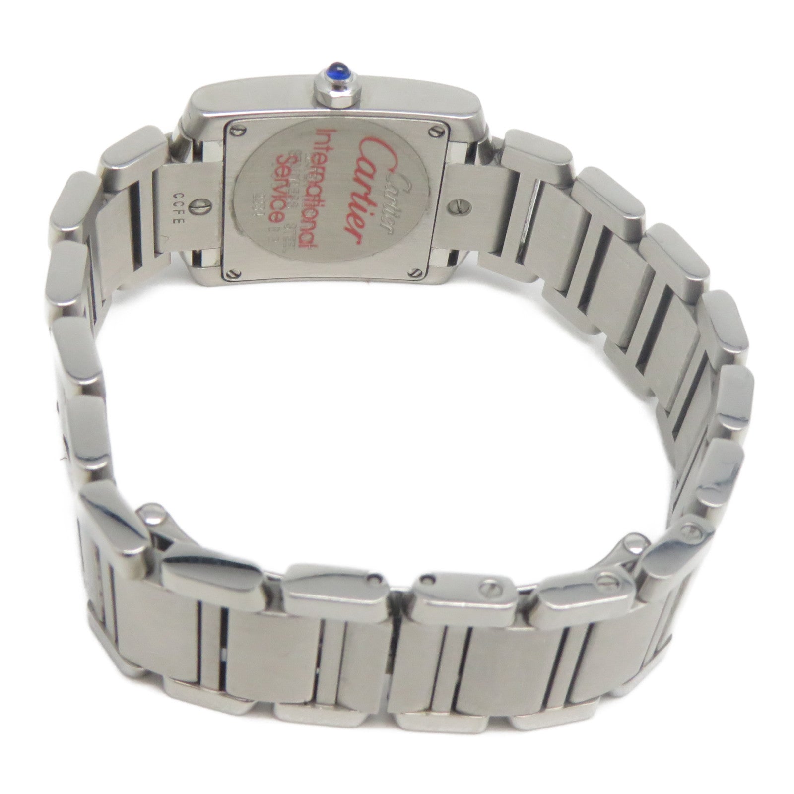 CARTIER Tank Francaise不鏽鋼手錶石英機芯白色