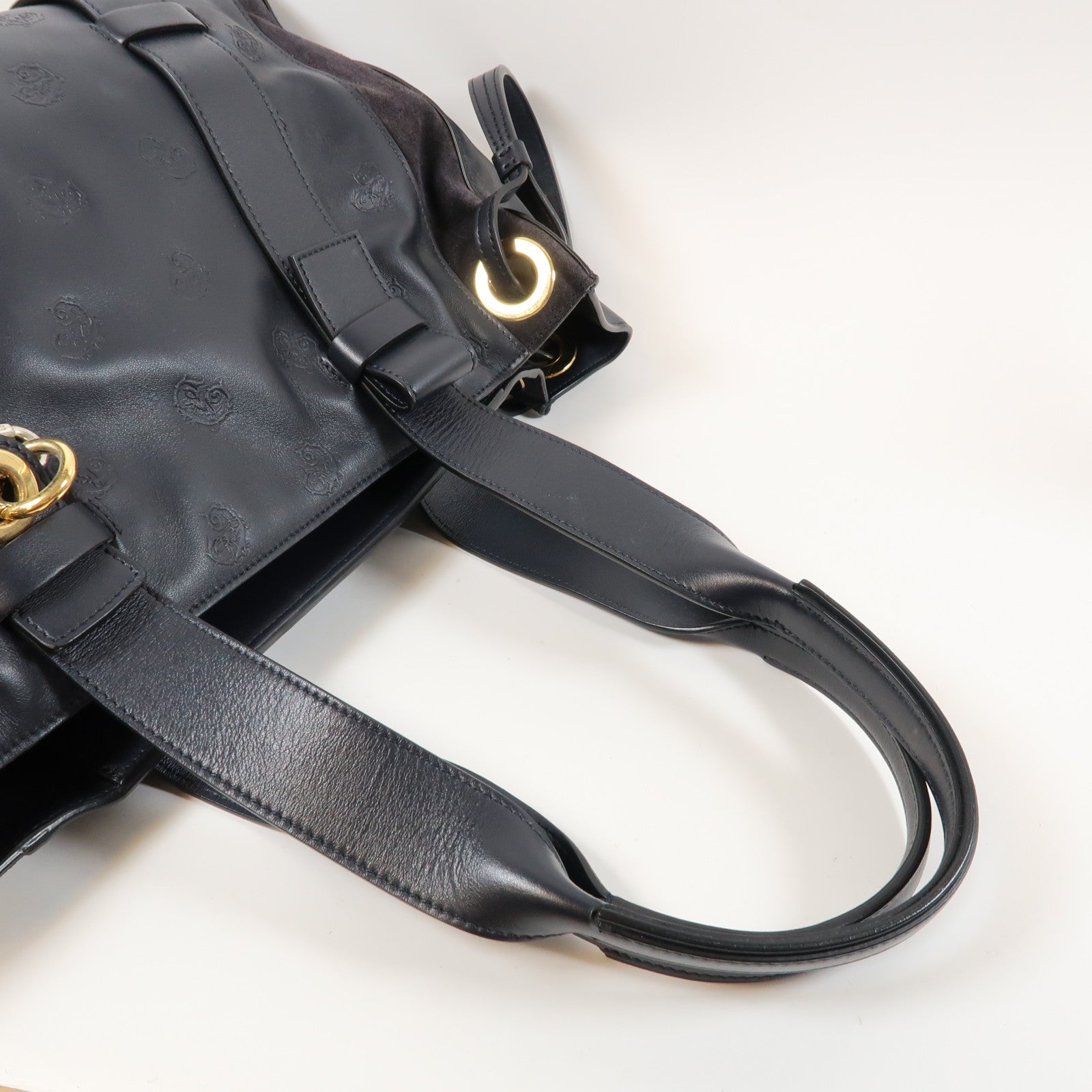 Chloe 牛皮皮革Shoulder Bag金扣肩背袋黑色