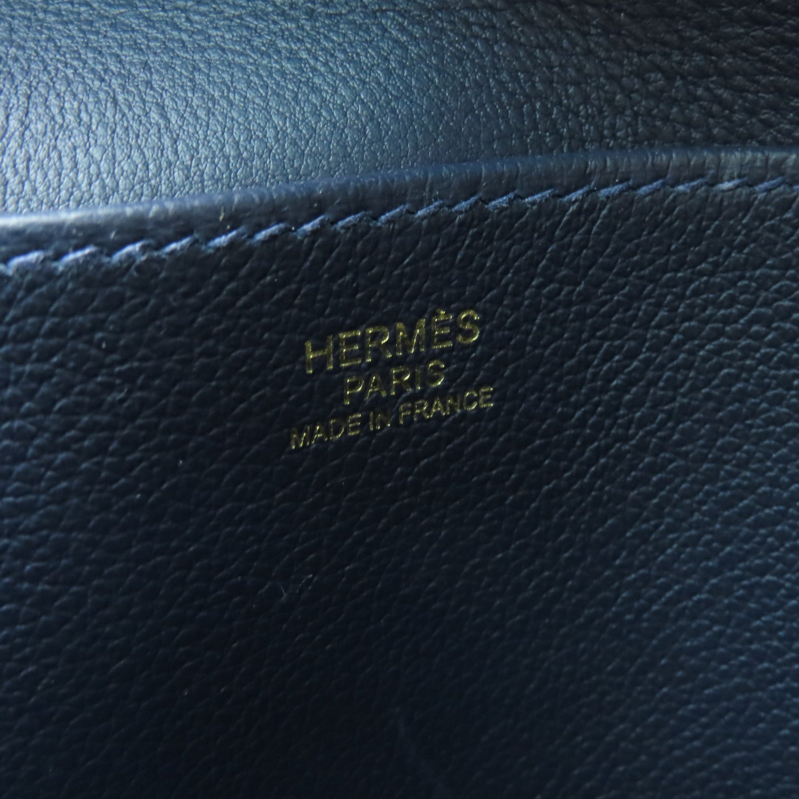 HERMES Evercolor皮革Halzen 25金扣手挽肩背兩用袋藍色