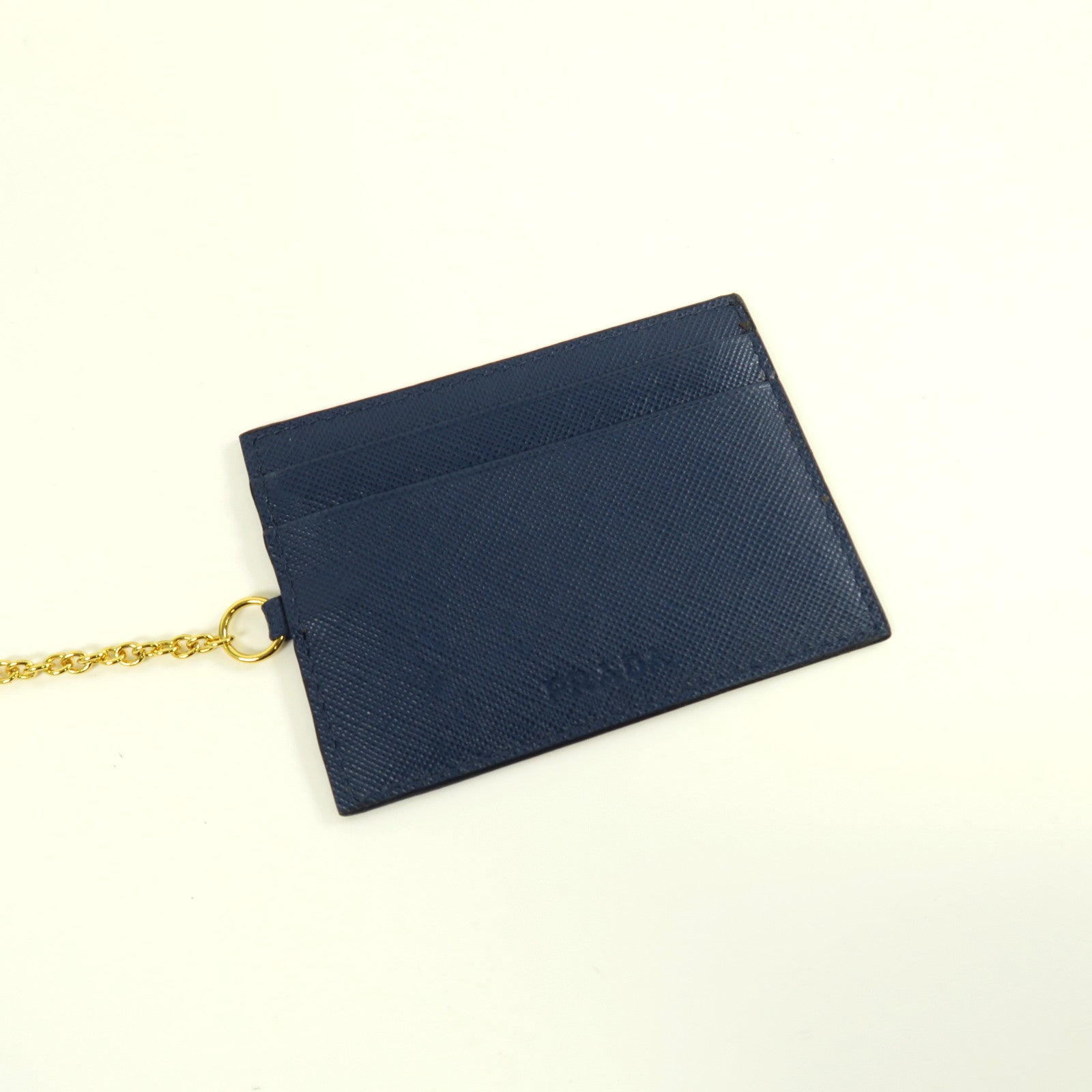PRADA Saffiano皮革Long Wallet金扣長錢包藍色