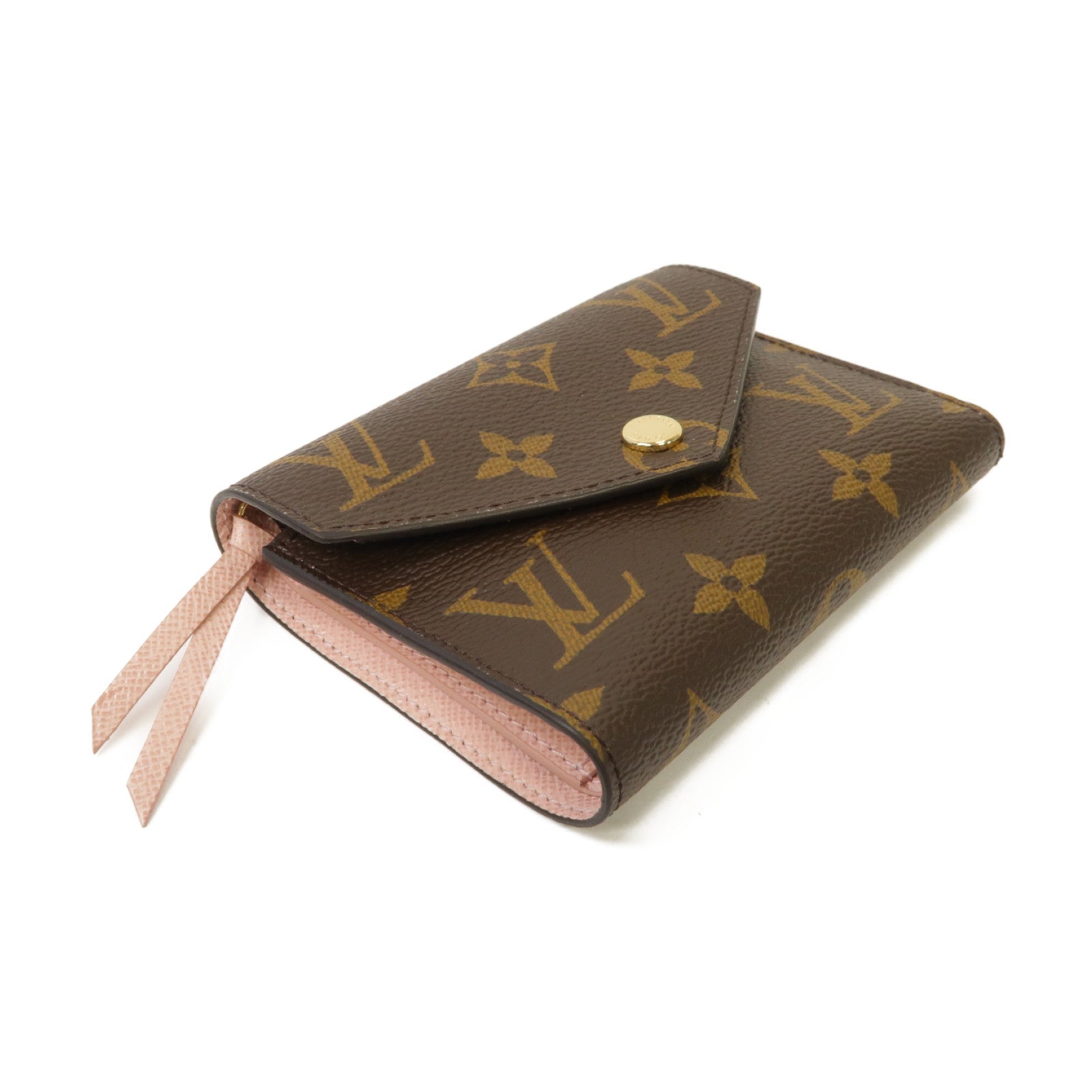 LOUIS VUITTON Monogram Victorine Wallet金扣錢包棕色/粉紅色
