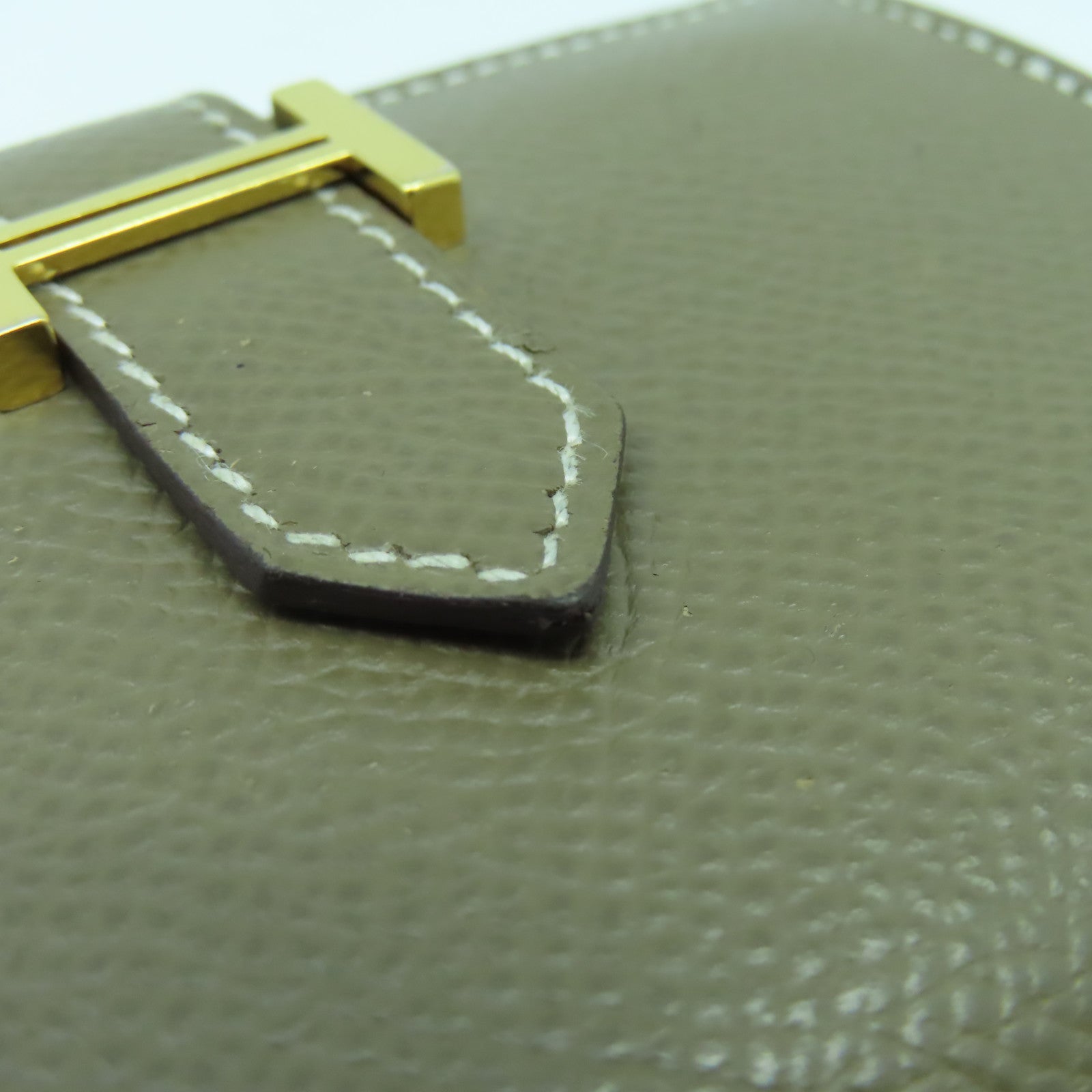 HERMES Epsom皮革Bearn Card Case金扣卡片套Etoupe大象灰色