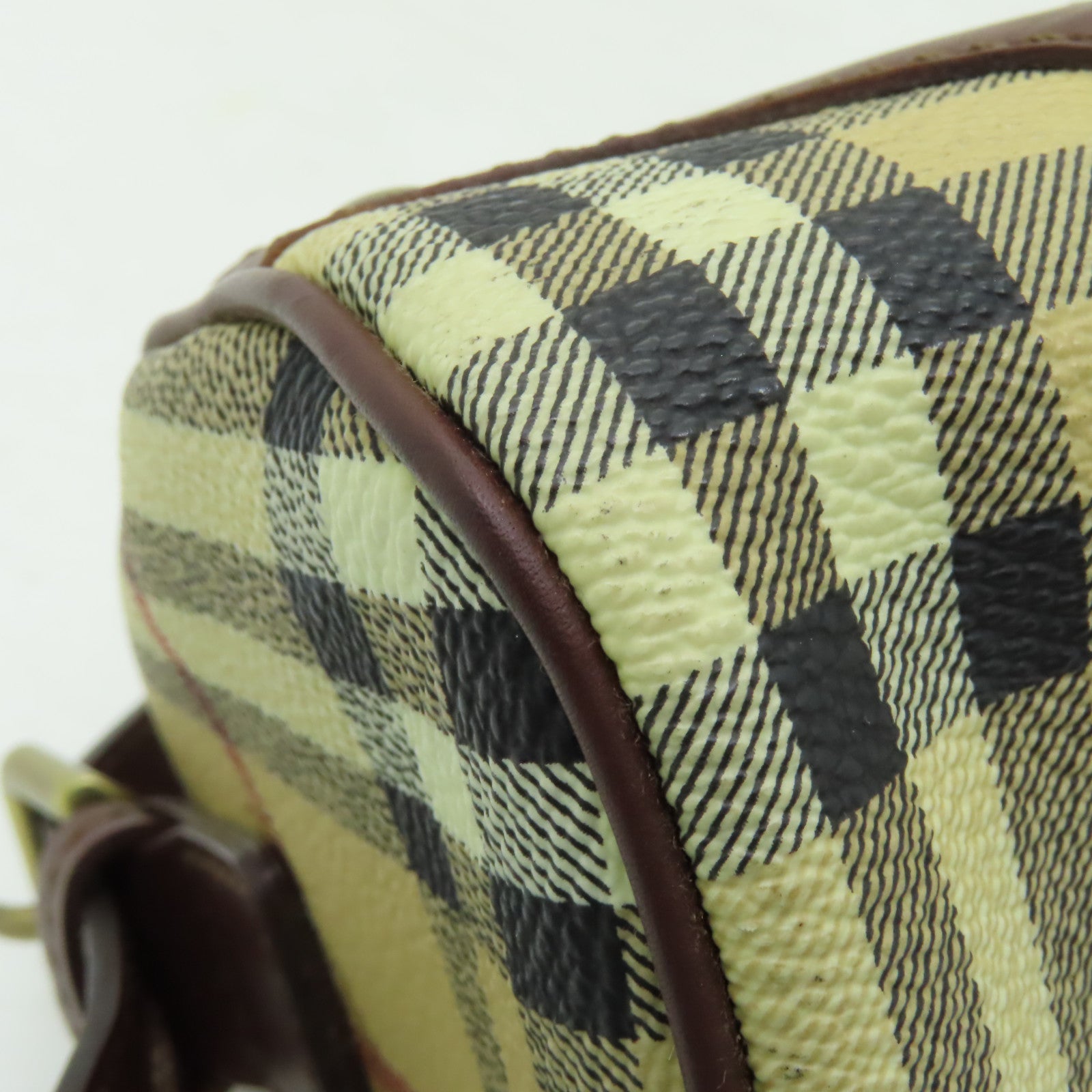 BURBERRY 塗層帆布Shoulder Bag金扣肩背袋啡色